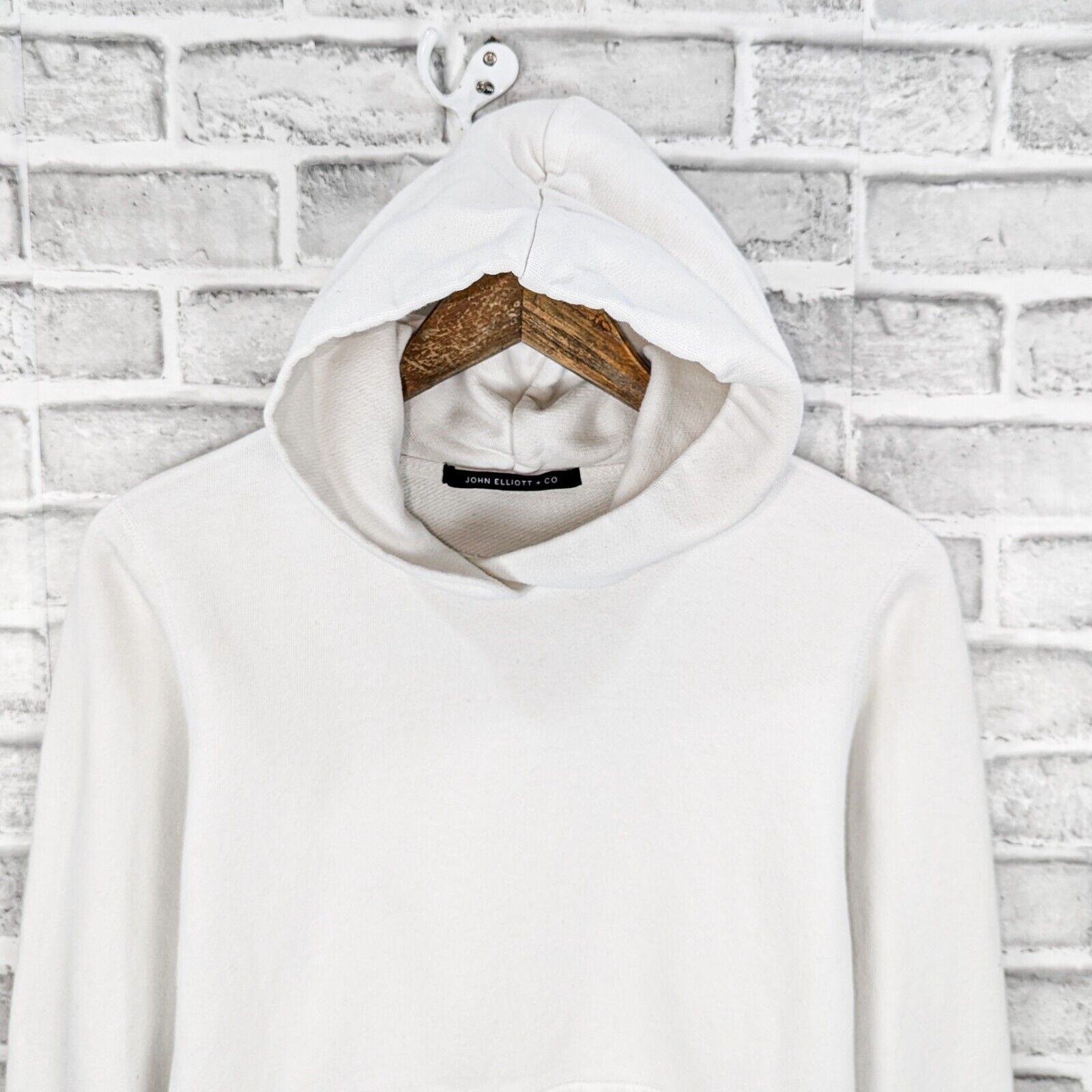John Elliott JOHN ELLIOTT Cotton Hooded Villain Sweatshirt in White terry Size US XS / EU 42 / 0 - 2 Thumbnail