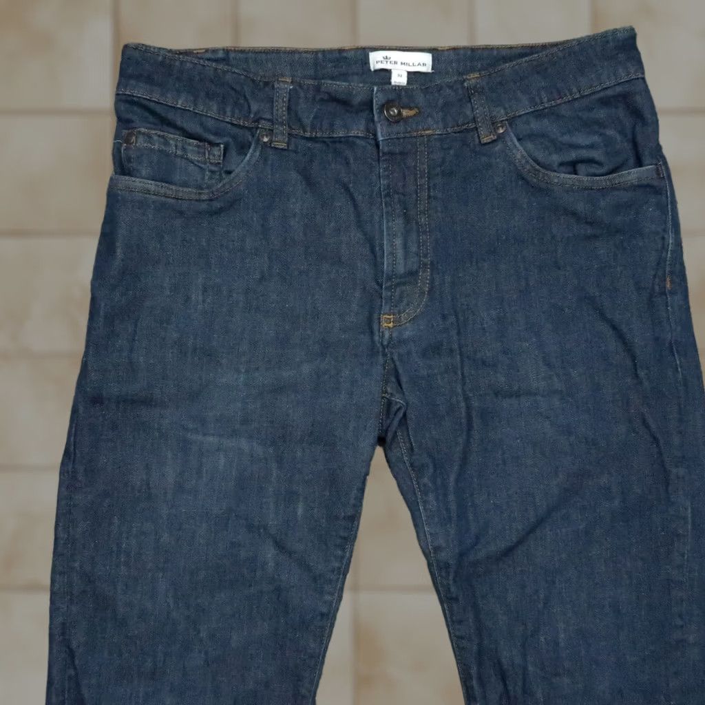 Peter Millar Peter Millar Jeans Mens 32x28 Blue Dark Wash 5-Pocket Denim Stretch Straight Outdoor? Size US 32 / EU 48 - 1 Thumbnail