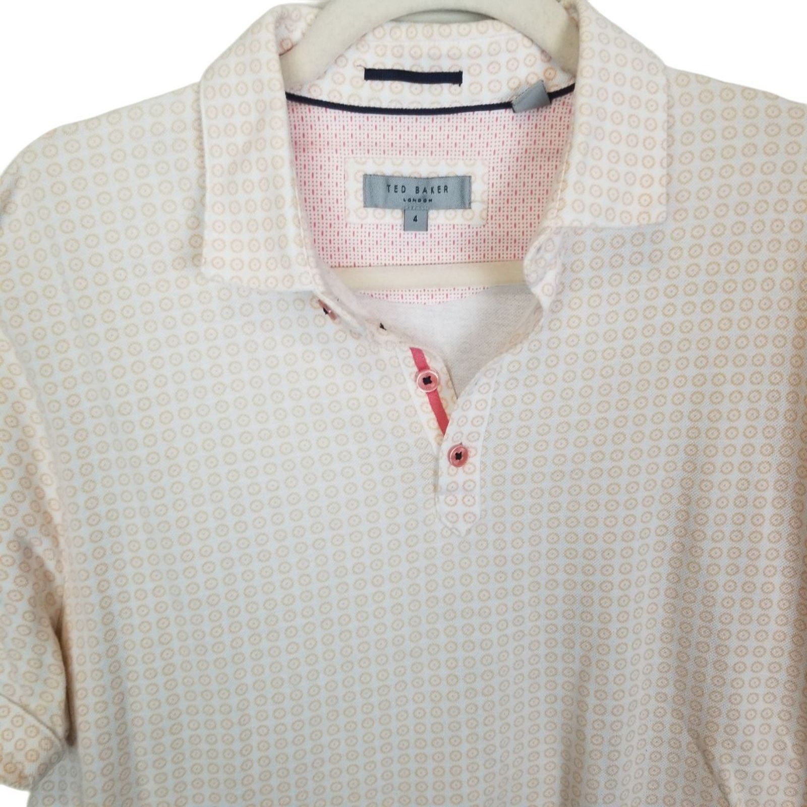 Ted Baker Ted Baker Mens Geometric Polo Shirt Size 4 Large Preppy Size US L / EU 52-54 / 3 - 2 Thumbnail