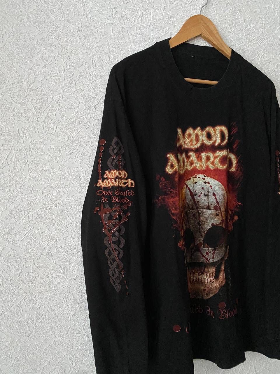 Band Tees Vintage Amon Amarth Rock Band Tour Longsleeve Tee 90s faded Size US XL / EU 56 / 4 - 3 Thumbnail