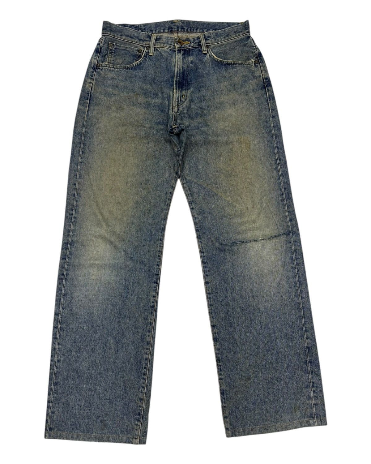 Edwin 🔥EDWIN 505X SELVEDGE BAGGY JEANS DISTRESSED DENIM Size US 33 - 8 Thumbnail
