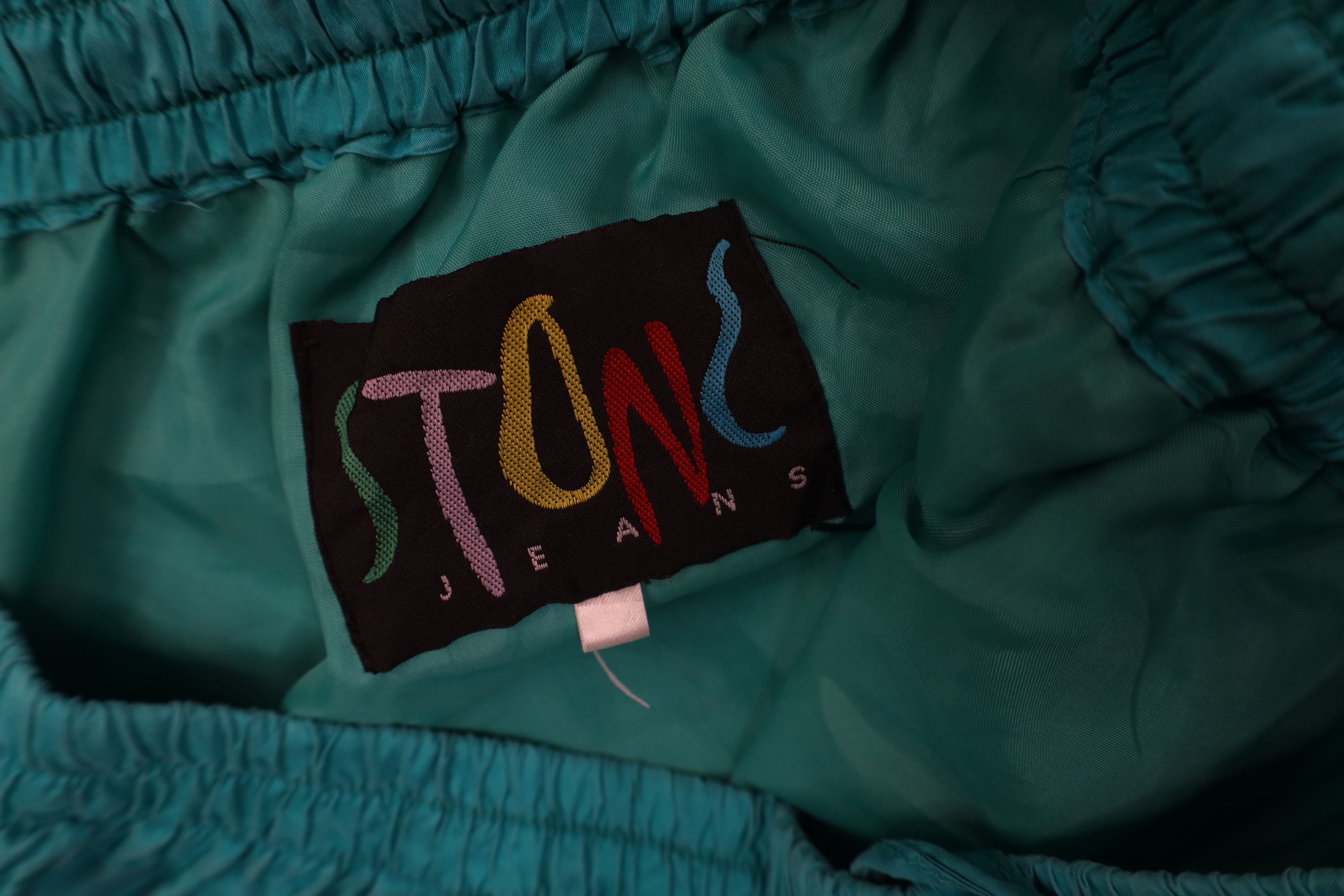 Vintage Vintage 90s Streetwear Blank Silk Pants Sweatpants Teal Size 28" / US 6 / IT 42 - 9 Thumbnail