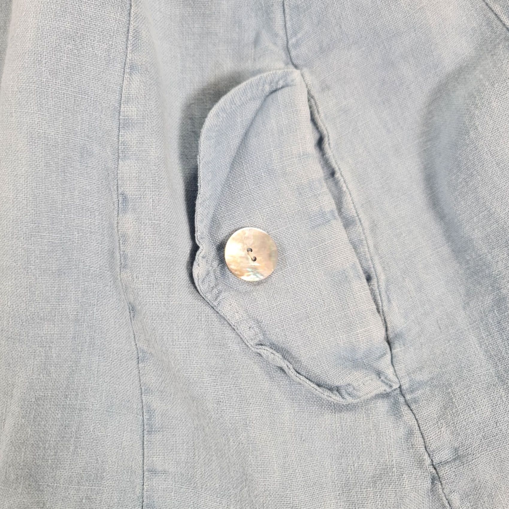 Vintage Vera Tucci Blue Dress One Size Linen Knee Length Pockets Womens Size ONE SIZE - 6 Thumbnail