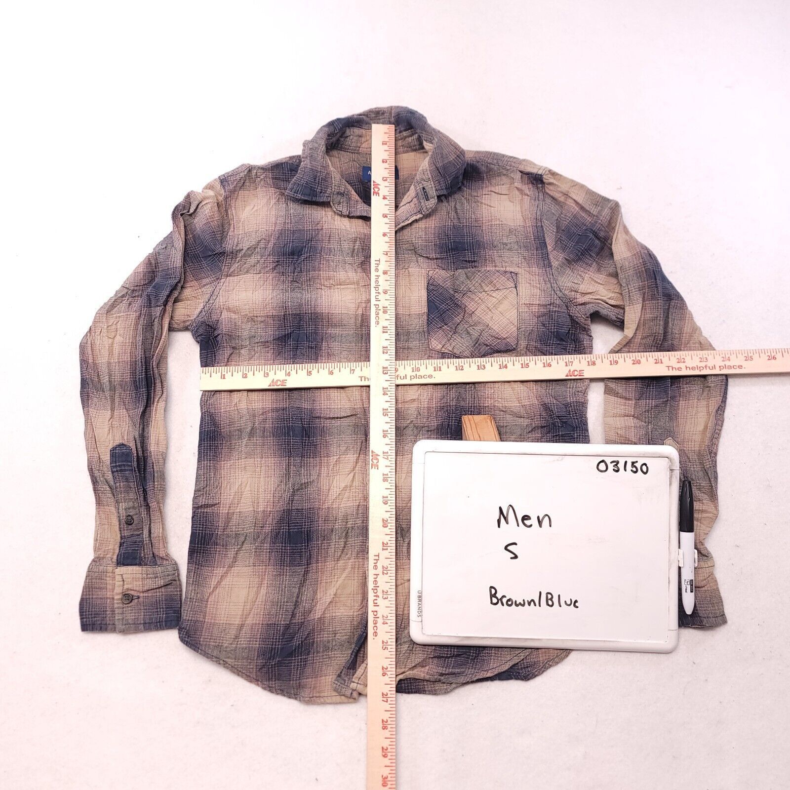 Arizona Jean Co. Arizona Jean Co Tartan Flannel Shirt Mens Size S Brown Blue Size US S / EU 44-46 / 1 - 6 Thumbnail