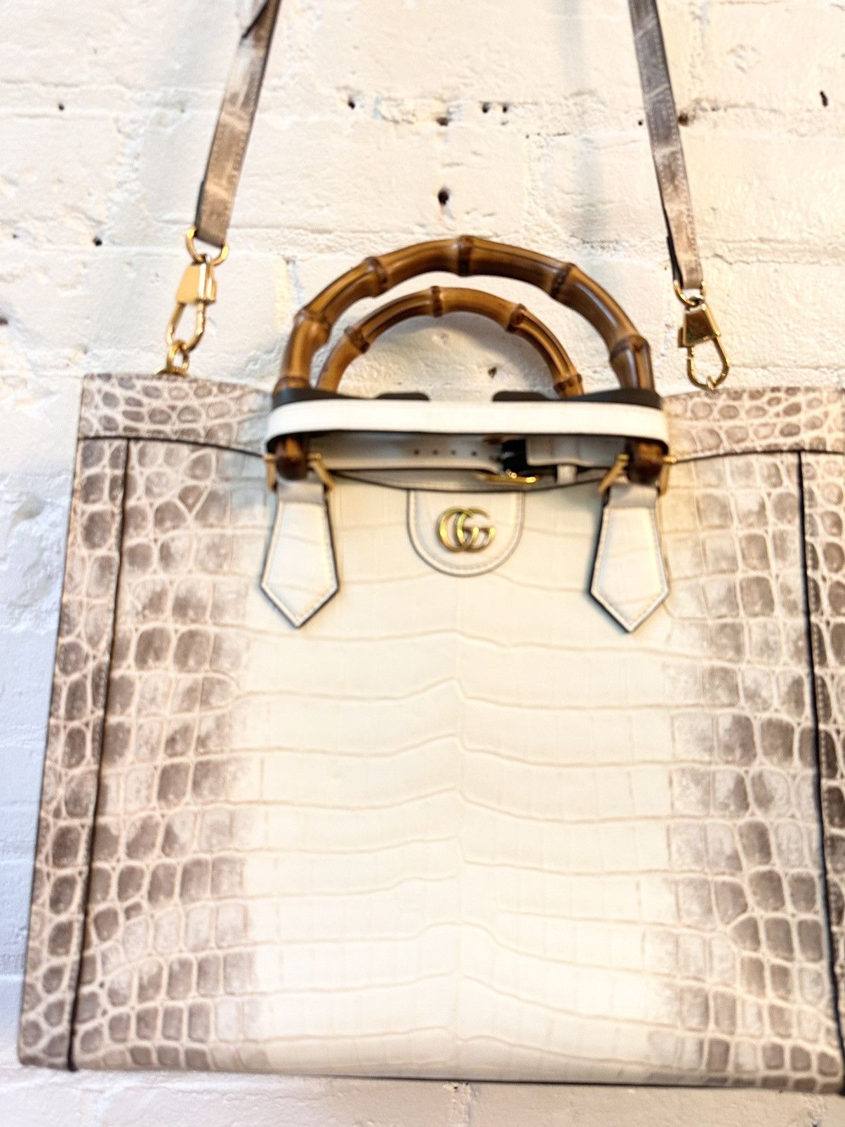 Gucci GUCCI DIANA HIMALAYAN CROCODILE BAG XL RARE Size ONE SIZE - 2 Thumbnail