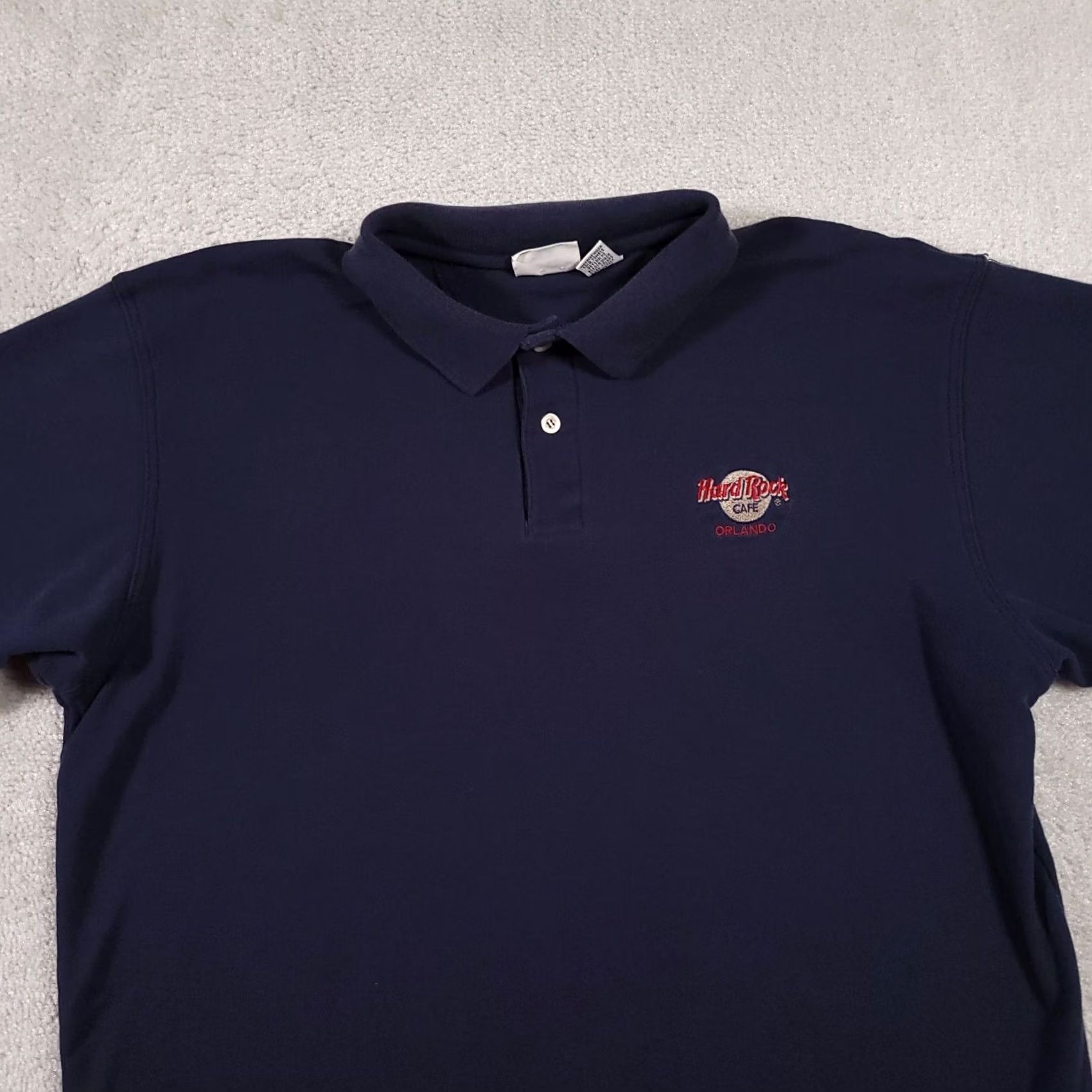 Hard Rock Cafe VINTAGE Hard Rock Cafe Orlando Polo Shirt Mens Large Navy Blue 100% Cotton Embroidered Logo Polo Size US L / EU 52-54 / 3 - 3 Thumbnail