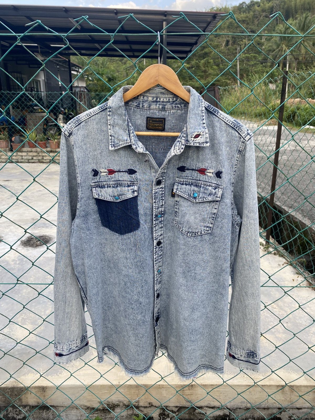 291295=Homme 291295-homme embroidery native western denim Size US M / EU 48-50 / 2 - 2 Thumbnail