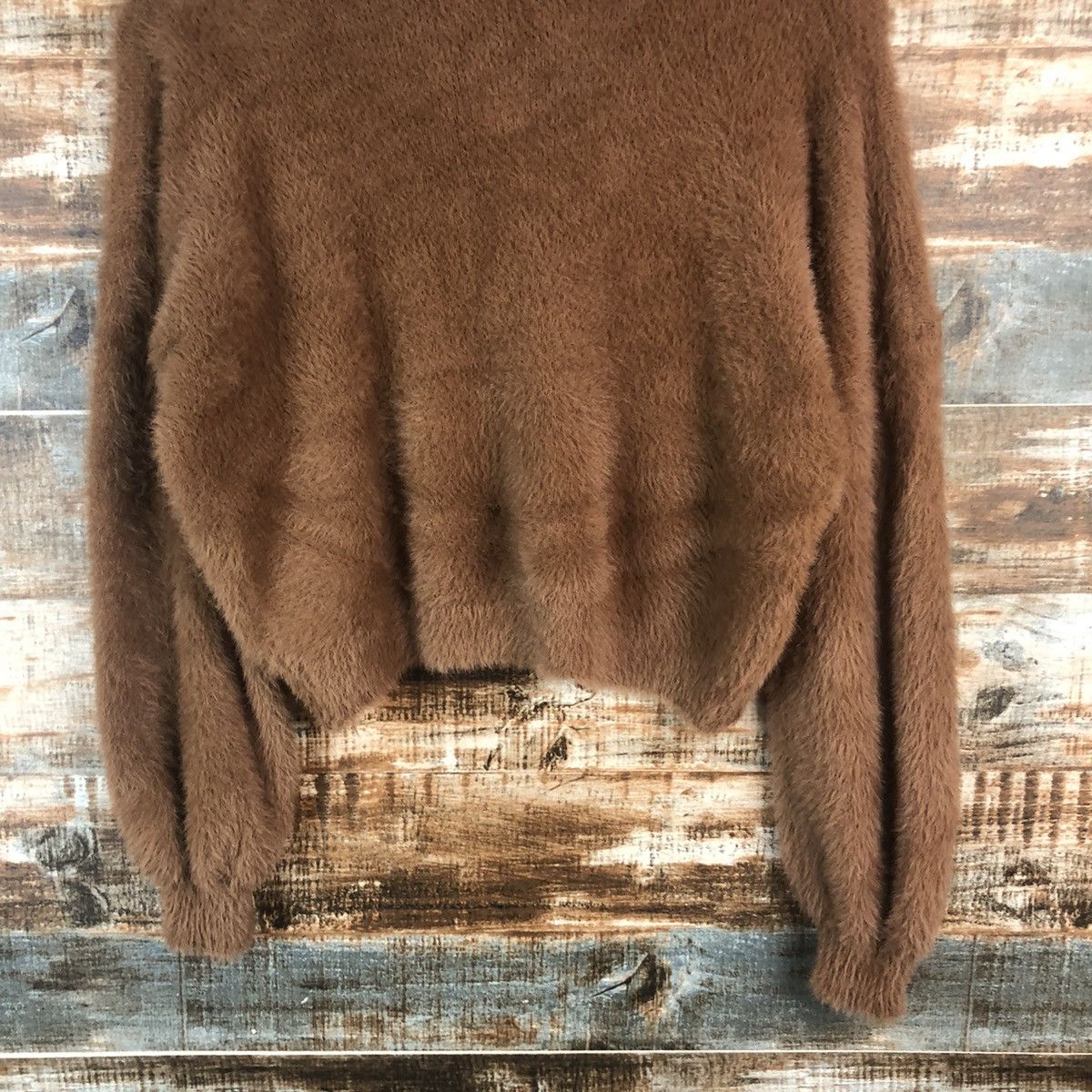 Japanese Brand DL Gorge Brown Mohair shaggy Knitwear #C313 Size S / US 4 / IT 40 - 3 Thumbnail