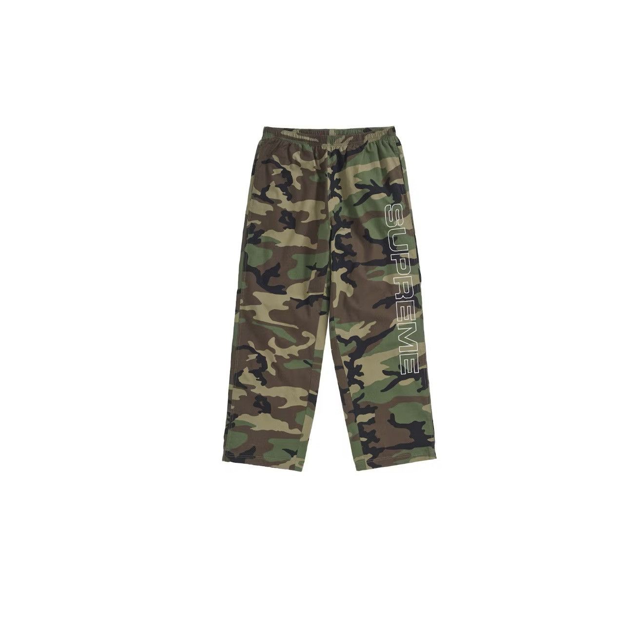 Supreme Spellout Embroidered Ripstop Track Pant camo size XL