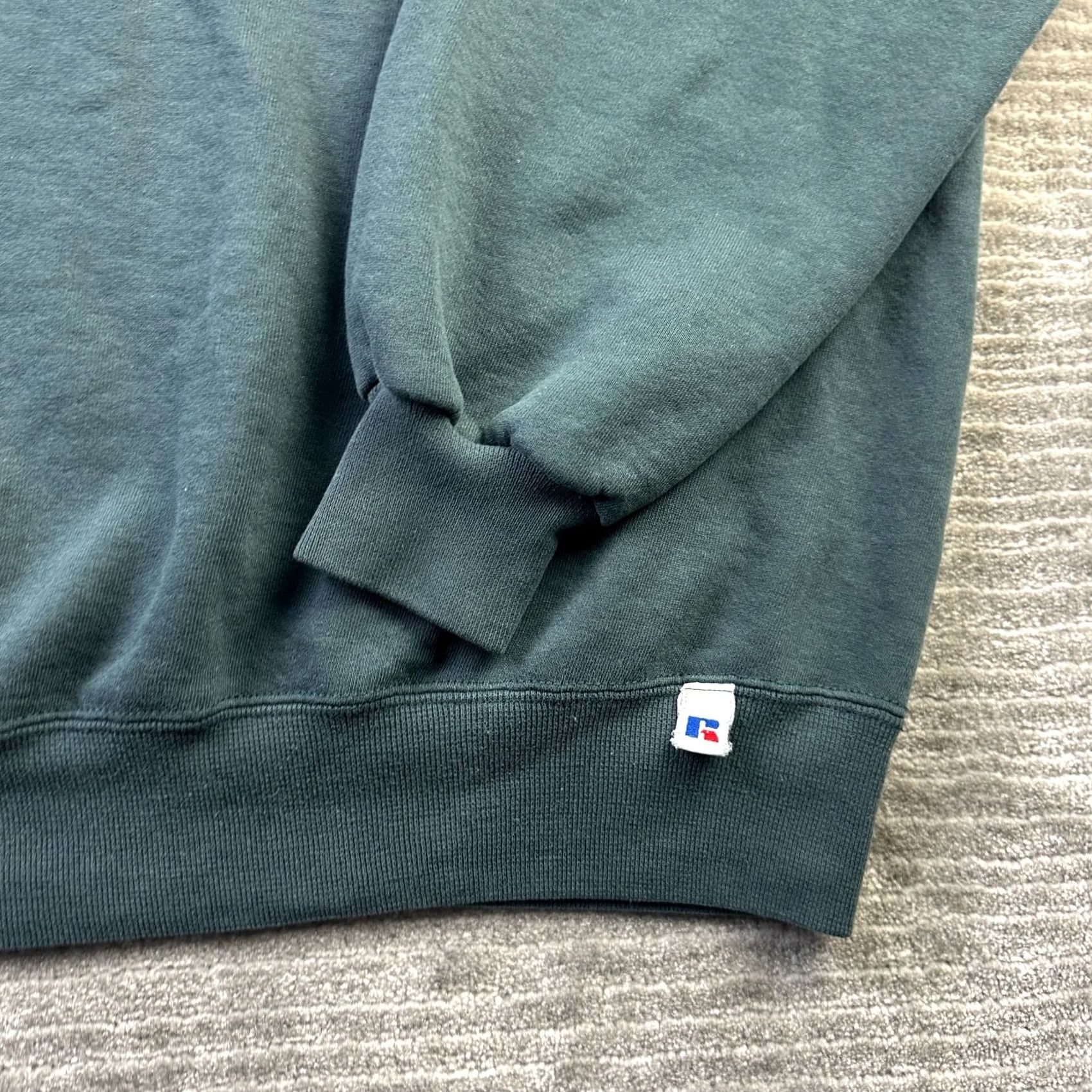 Russell Athletic VINTAGE Russell Sweatshirt Mens XL Green Fleece Crewneck USA Made 90s Pullover Knit All Seasons Size US XL / EU 56 / 4 - 3 Thumbnail