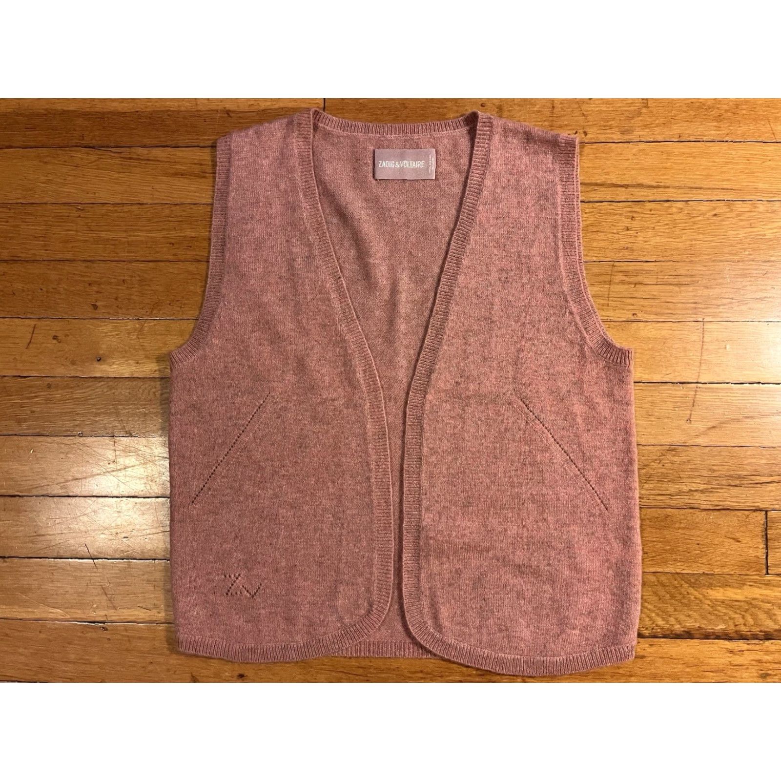 Zadig & Voltaire Zadig & Voltaire Skull 100% Cashmere Sweater Vest Women’s M Pink Size M / US 6-8 / IT 42-44 - 2 Thumbnail