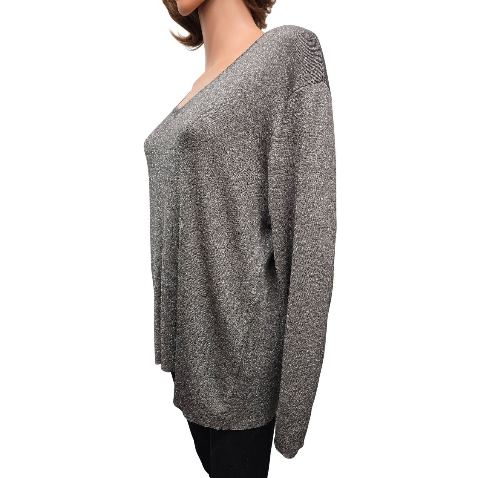 Eileen Fisher Eileen Fisher Shimmer Sweater Italian yarn 1X Metallic Silve Size XL / US 12-14 / IT 48-50 - 8 Thumbnail