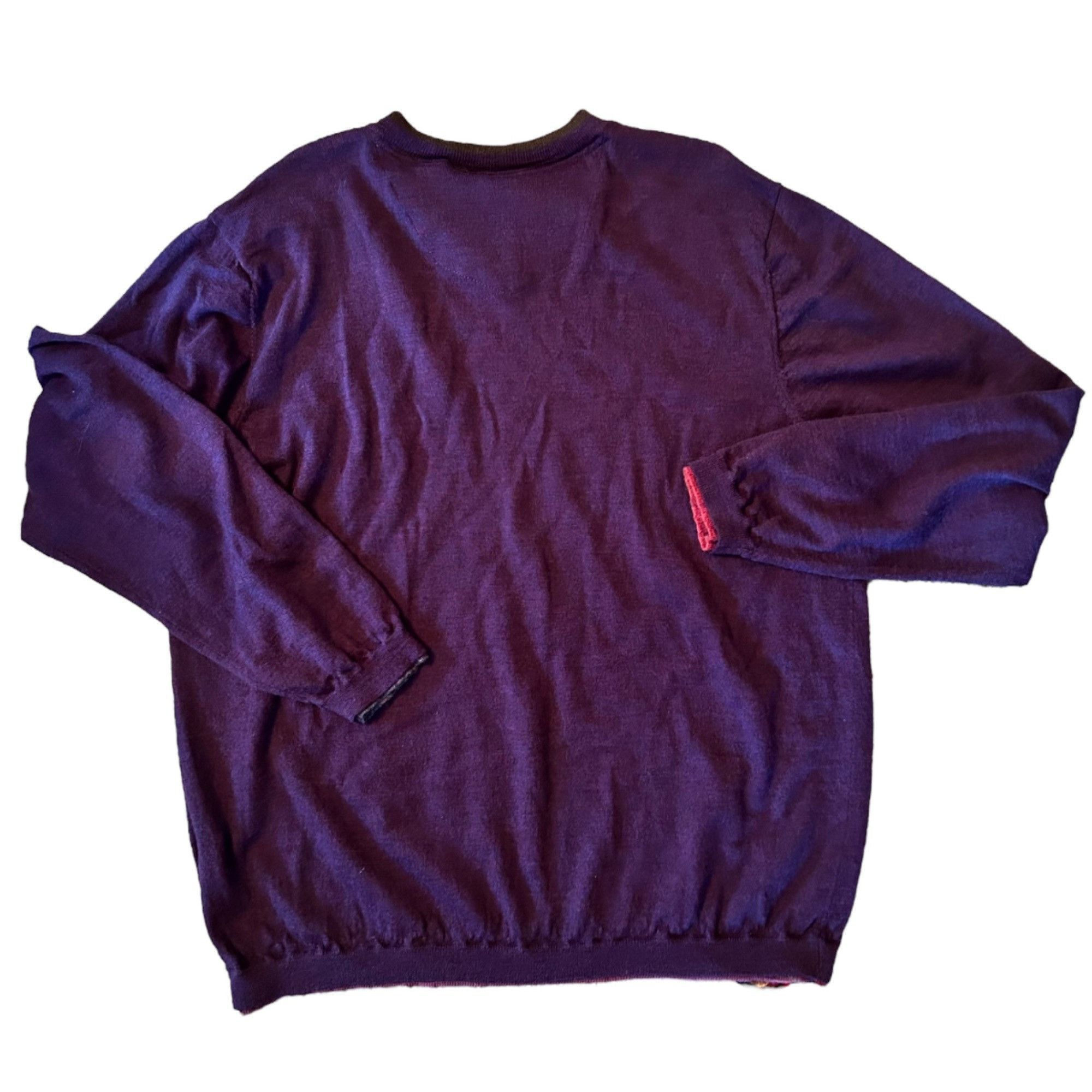 Robert Graham Robert Graham 100% Wool Classic Preppy V-Neck Sweater 2XL Size US XXL / EU 58 / 5 - 5 Thumbnail