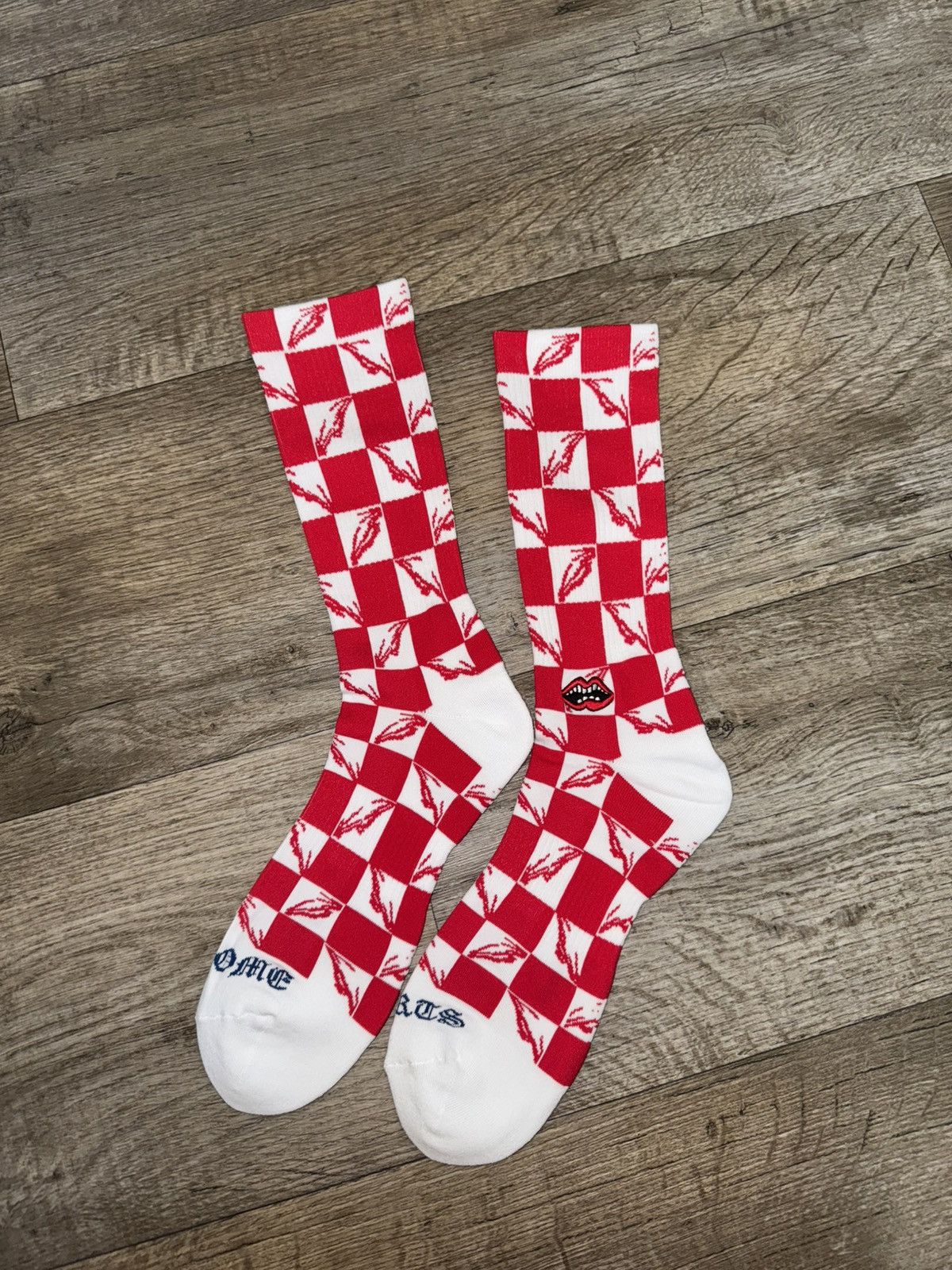 Chrome Hearts Red Chrome Hearts Matty Boy Socks Size ONE SIZE - 1 Thumbnail
