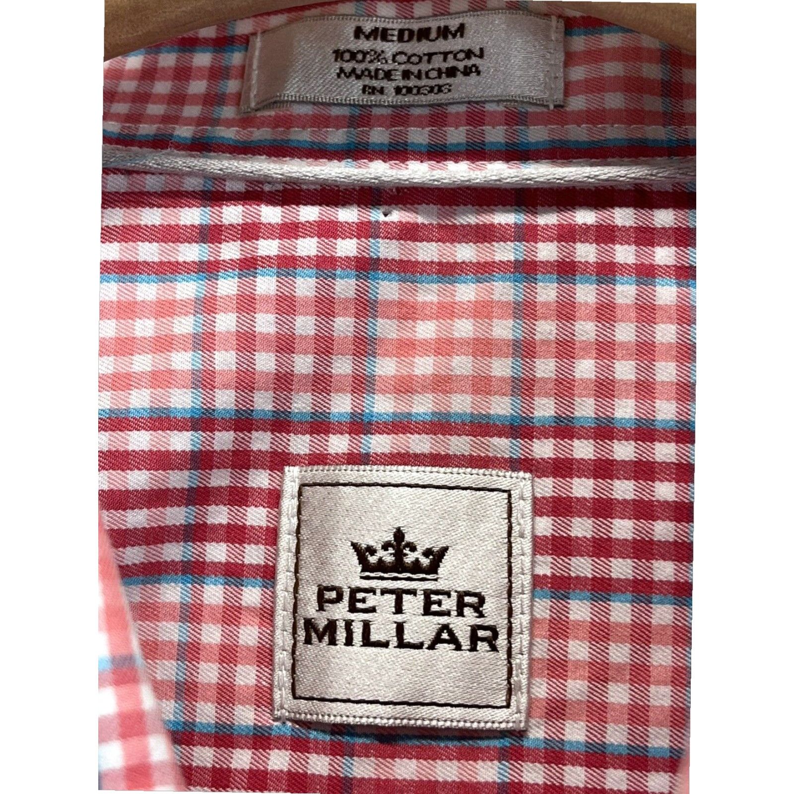 Peter Millar Peter Millar Button Down Shirt Mens Medium Pink Plaid Gingham Golf Size US M / EU 48-50 / 2 - 5 Thumbnail