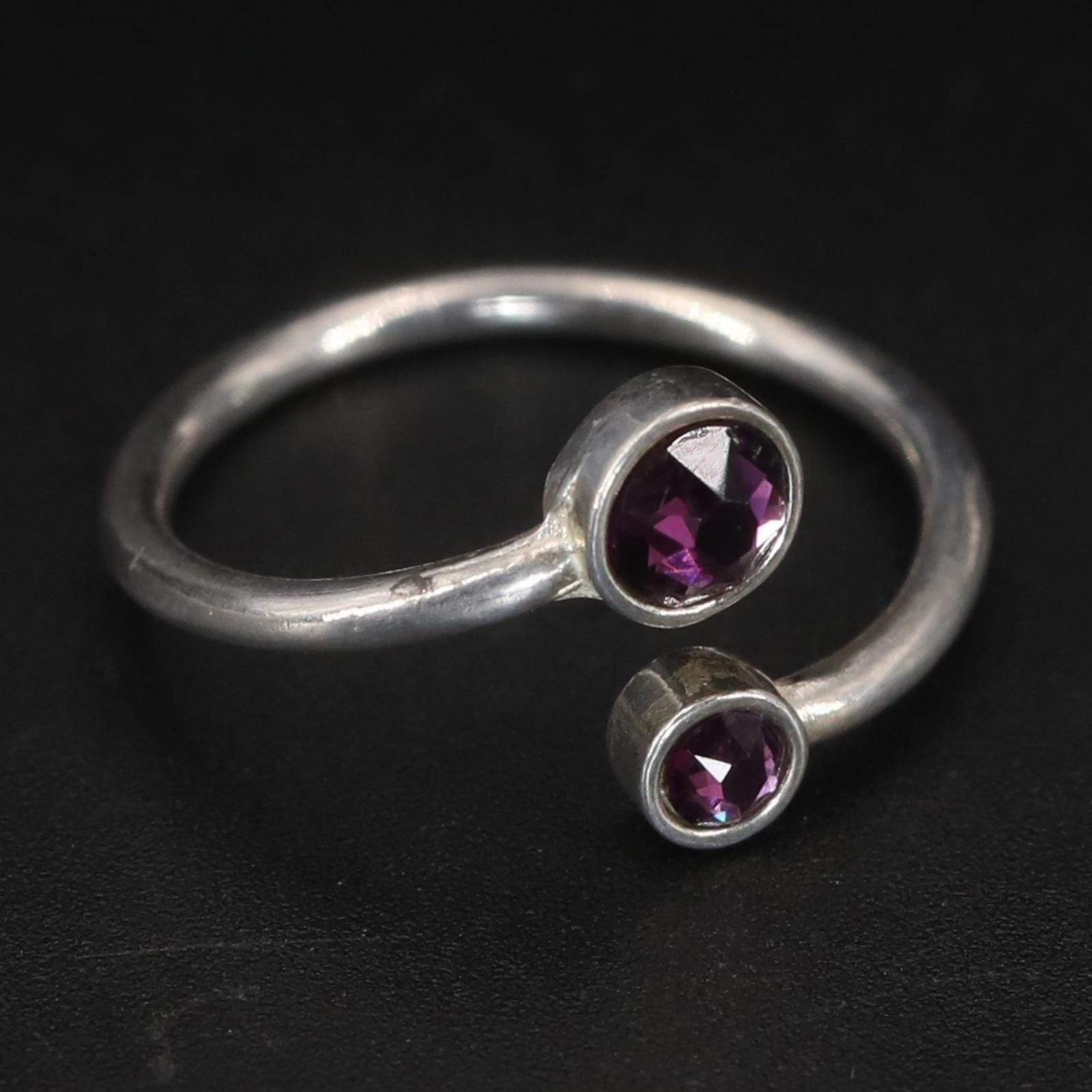 Other 925 Sterling Alex & Ani Purple Rhinestone Bypass Ring Size 6 Size ONE SIZE - 1 Thumbnail