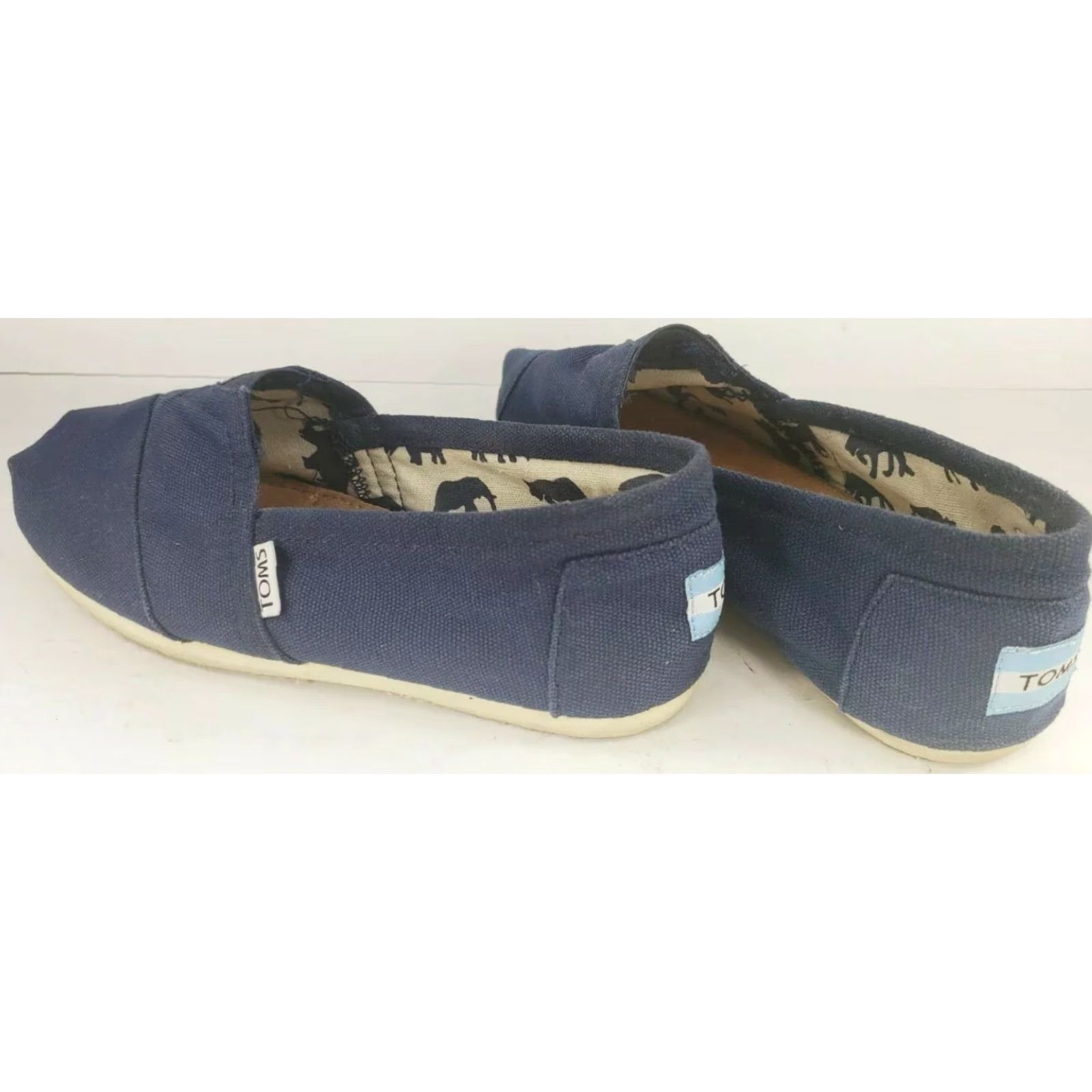 Vintage Tom's Women's Classics Navy Canvas Flats Size US 7.5 Venice Collection Flat Shoes Slips On Casual Size US 8 / IT 38 - 4 Thumbnail