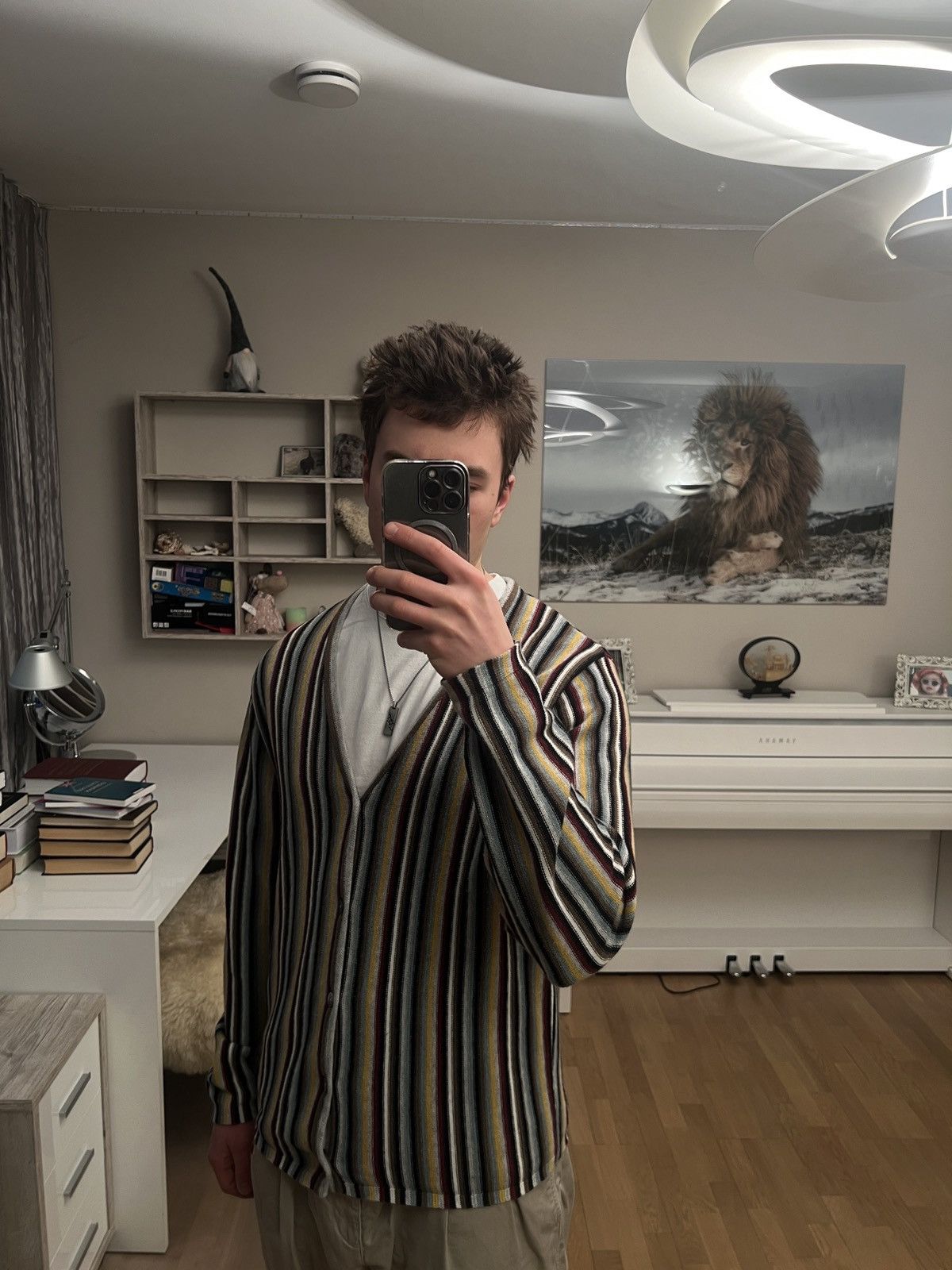 Stussy Stussy Stripe Pattern Cardigan Size US L / EU 52-54 / 3 - 3 Thumbnail
