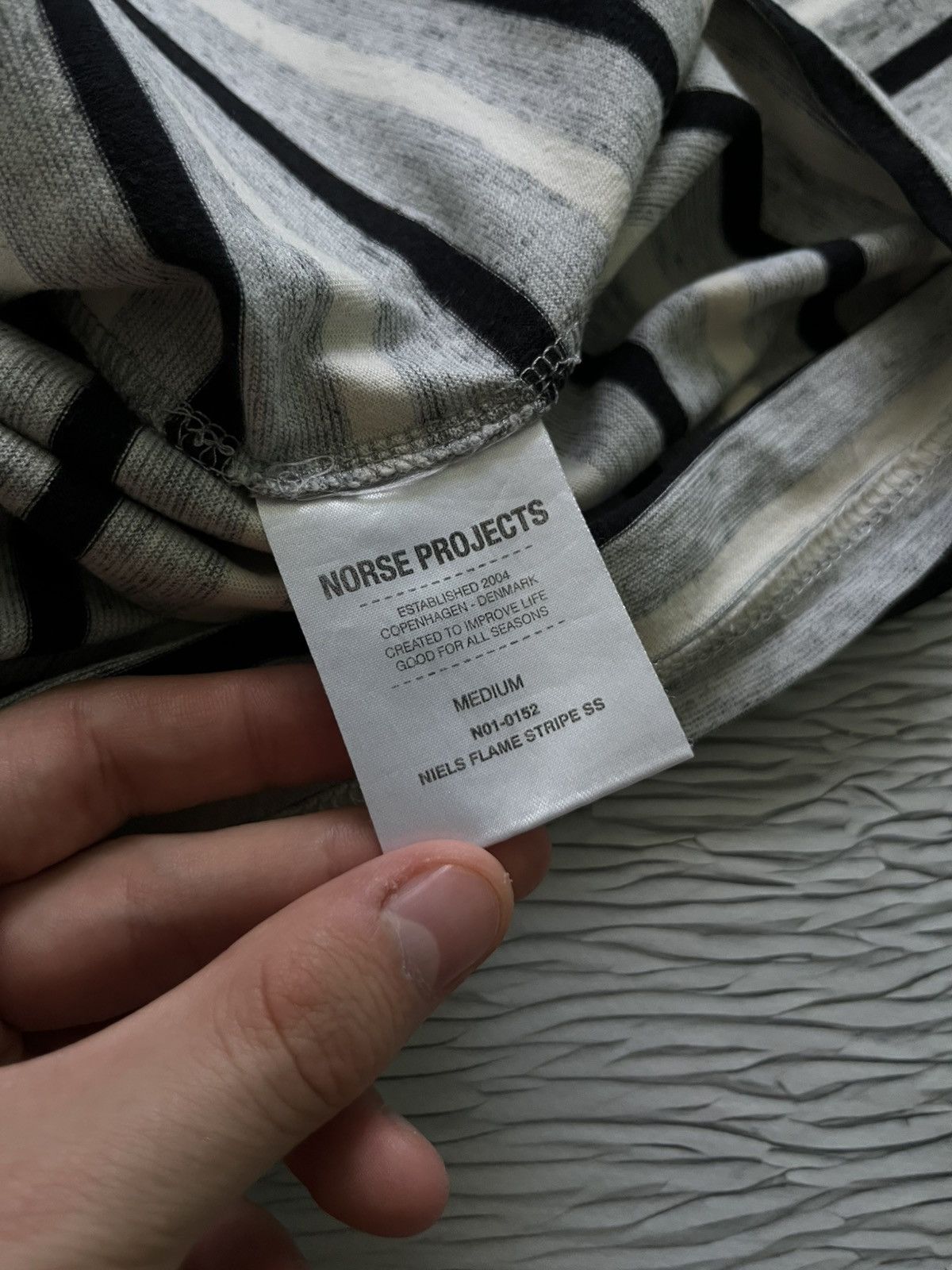 Norse Projects Norse Project Strip T-Shirt Copenhagen Streetwear Gray Size US M / EU 48-50 / 2 - 7 Thumbnail