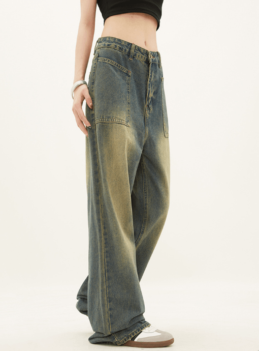 Japanese Brand × Jean American retro distressed loose straight jeans y2k Size US 32 / EU 48 - 4 Thumbnail