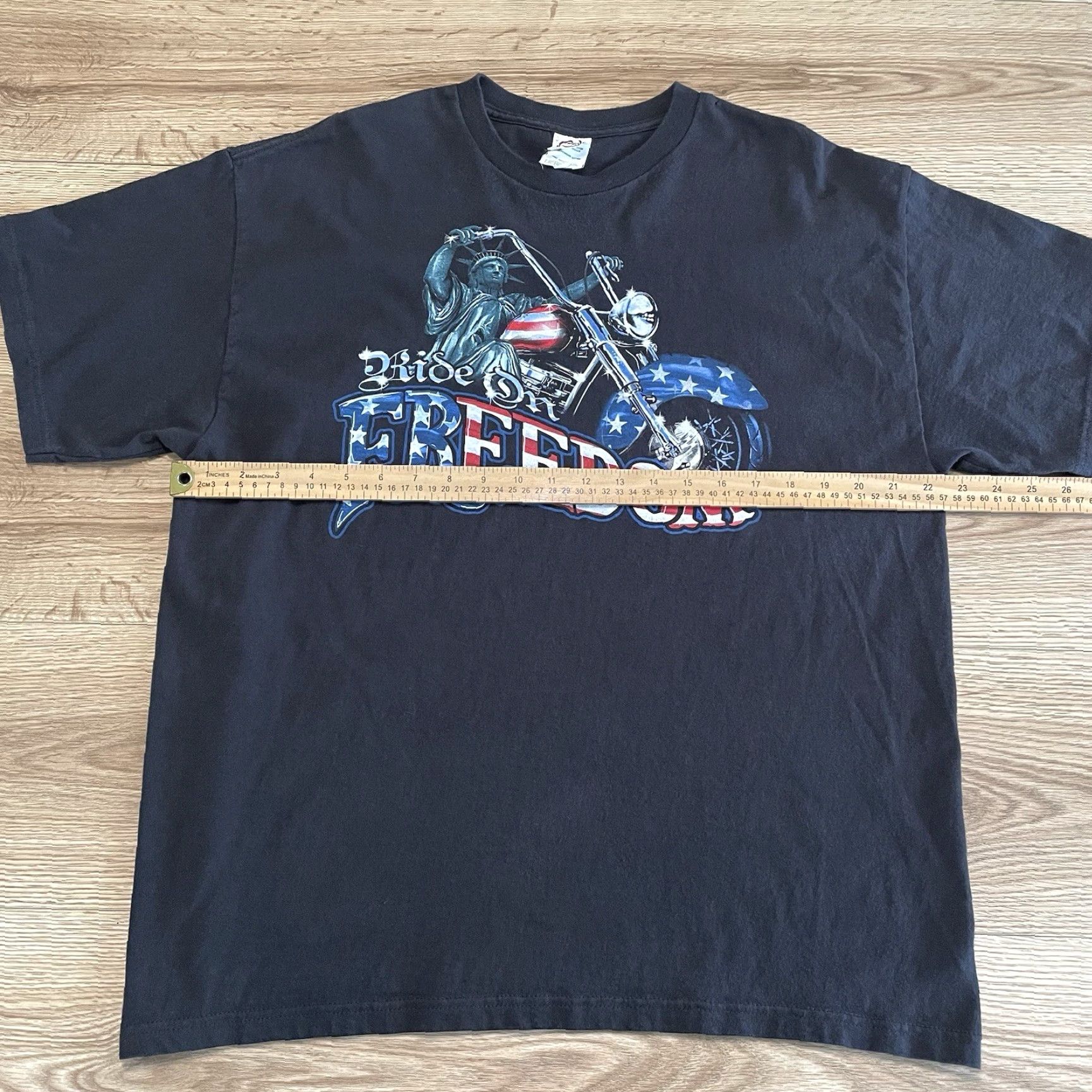 Delta VINTAGE Delta Heavy Weight T-Shirt XL Black "Ride On Freedom" Motorcycle Mens Size US XL / EU 56 / 4 - 6 Thumbnail