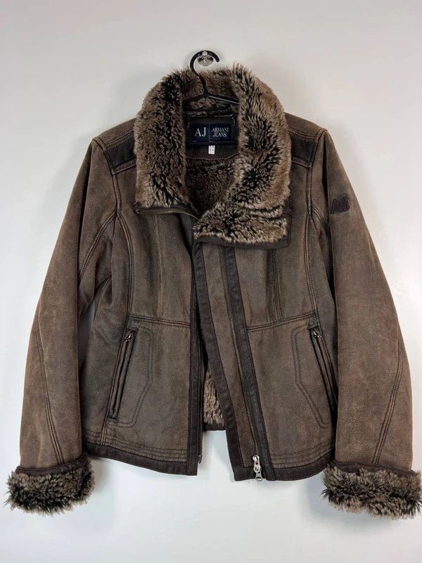 Emporio Armani Armani Jeans Womens Brown Faux Fur Lined Jacket Size M Size M / US 6-8 / IT 42-44 - 1 Thumbnail