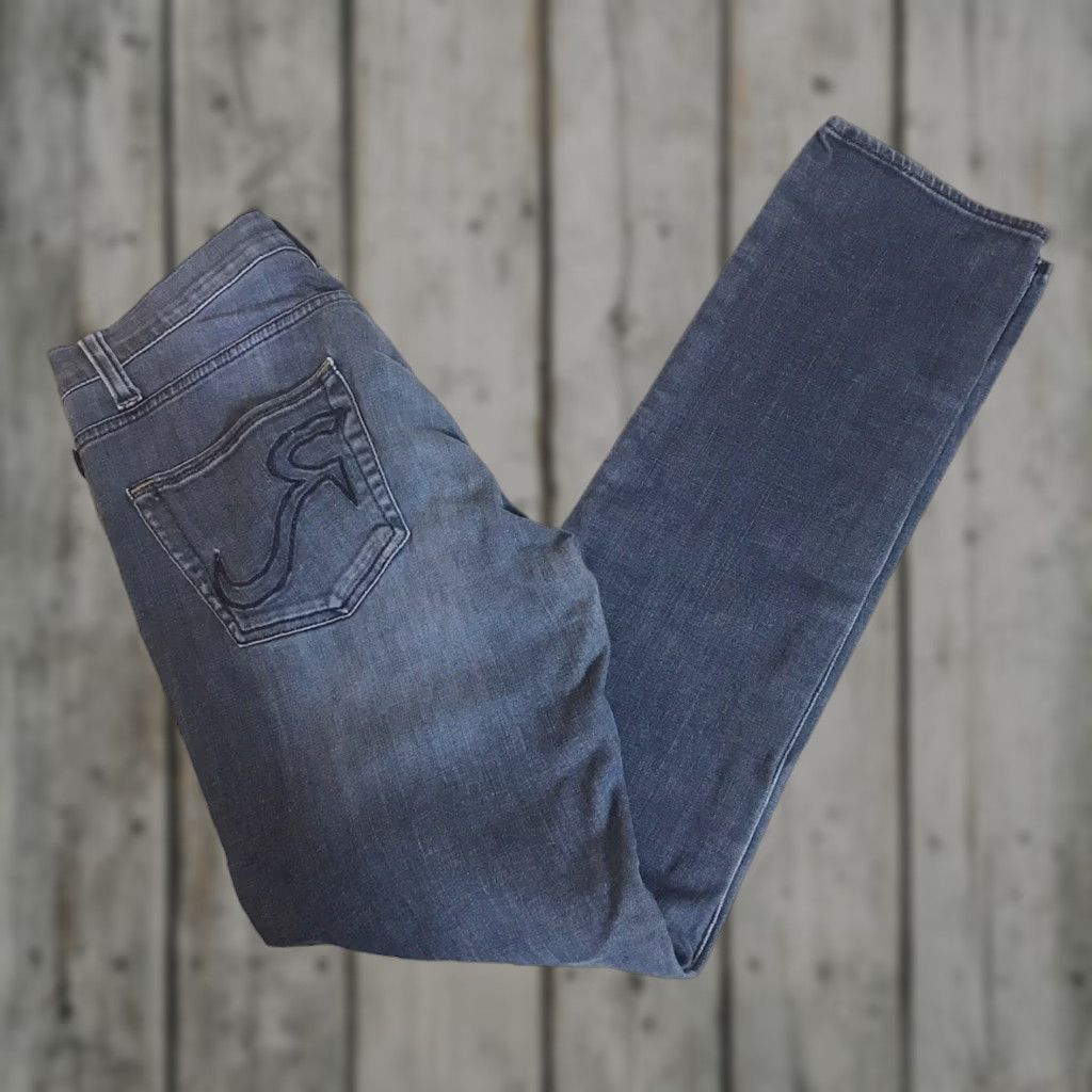 Vintage VINTAGE Rock & Republic BERLIN Womens 8 M Mid Rise Slim Straight Medium Wash Blue Size 30" / US 8 / IT 44 - 1 Thumbnail