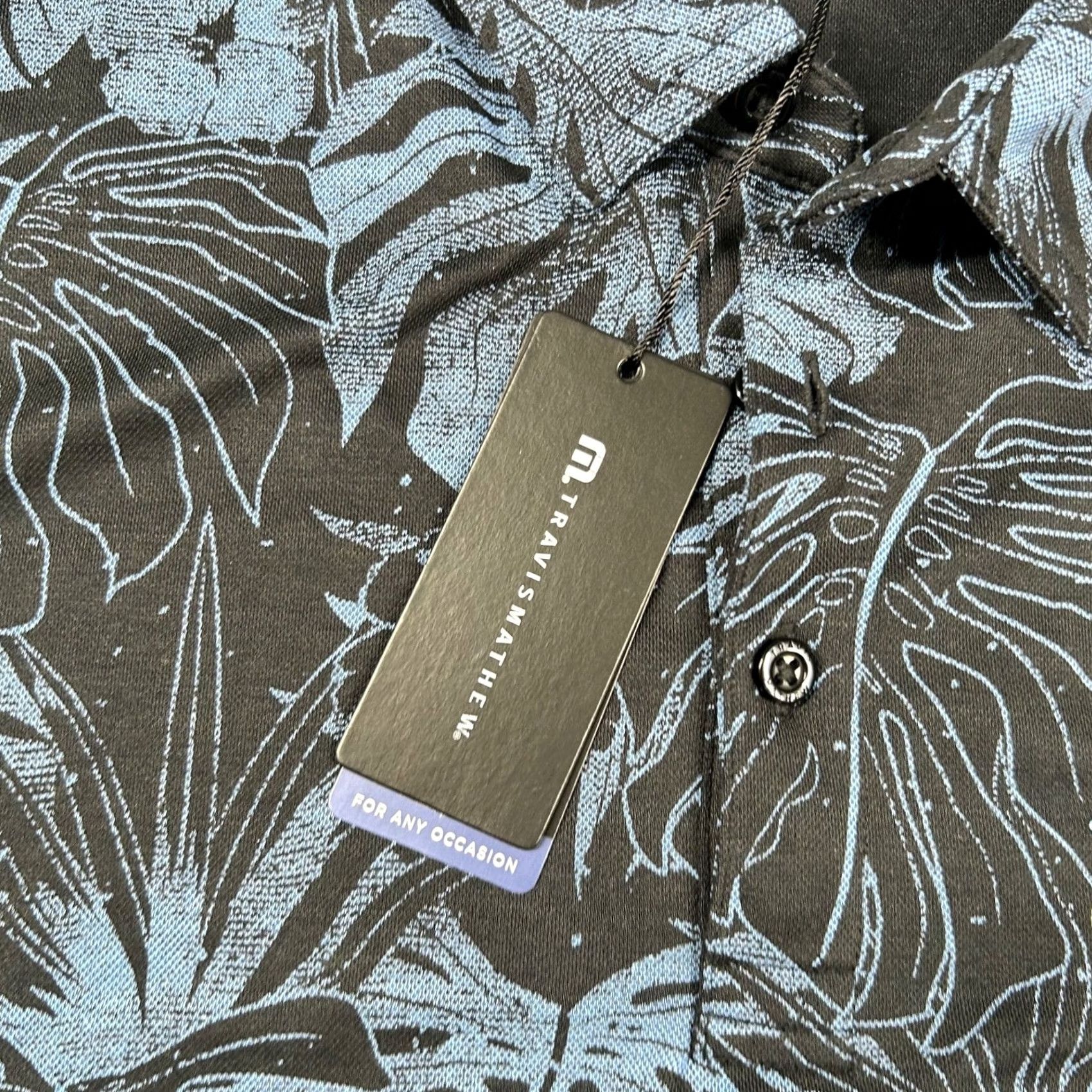 TravisMathew Travis Mathew Shirt Mens L Golf Polo Black Floral All Over Print Mainlanders Size US L / EU 52-54 / 3 - 6 Thumbnail