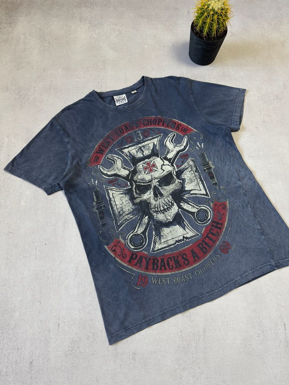 West Coast Choppers Vintage West Coast Choppers T Shirt Tee Paybacks A Bitch 90s Size US M / EU 48-50 / 2 - 2 Thumbnail