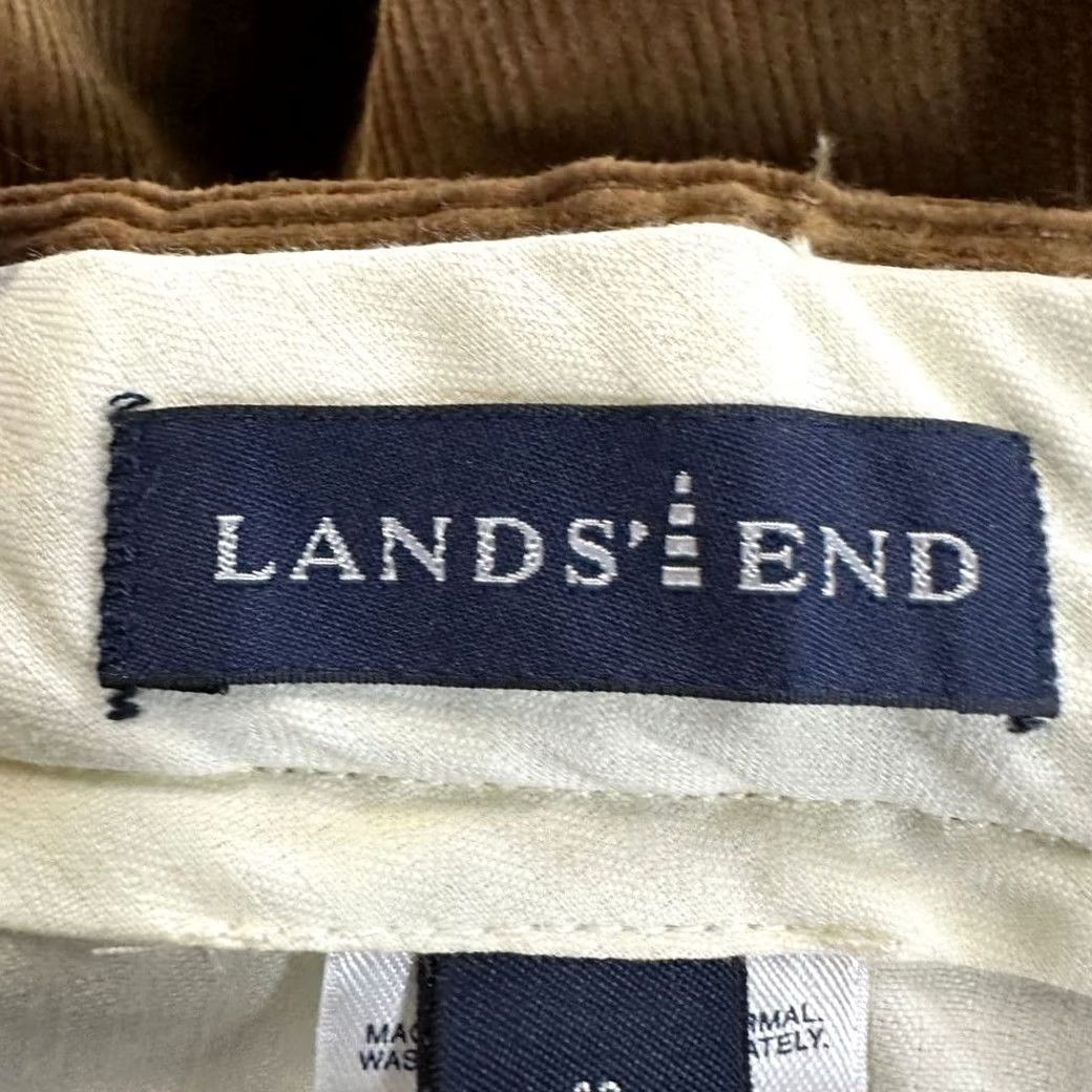 Lands' End Lands' End Corduroy Pants Mens 42 Brown Cotton Pleated Straight Leg Pocket NEW Size US 42 / EU 58 - 3 Thumbnail