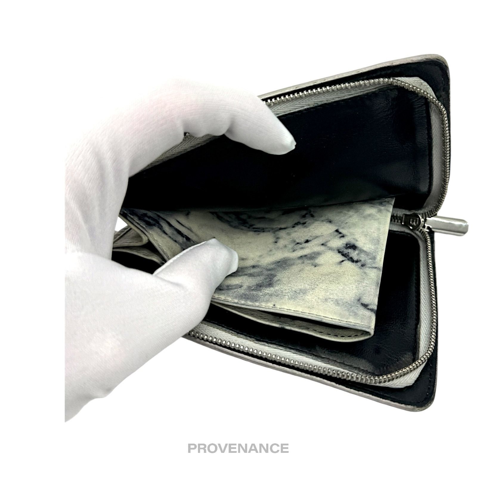 Balenciaga 🔴 Balenciaga Marble Zip Wallet - Black/Off-White Size ONE SIZE - 7 Thumbnail