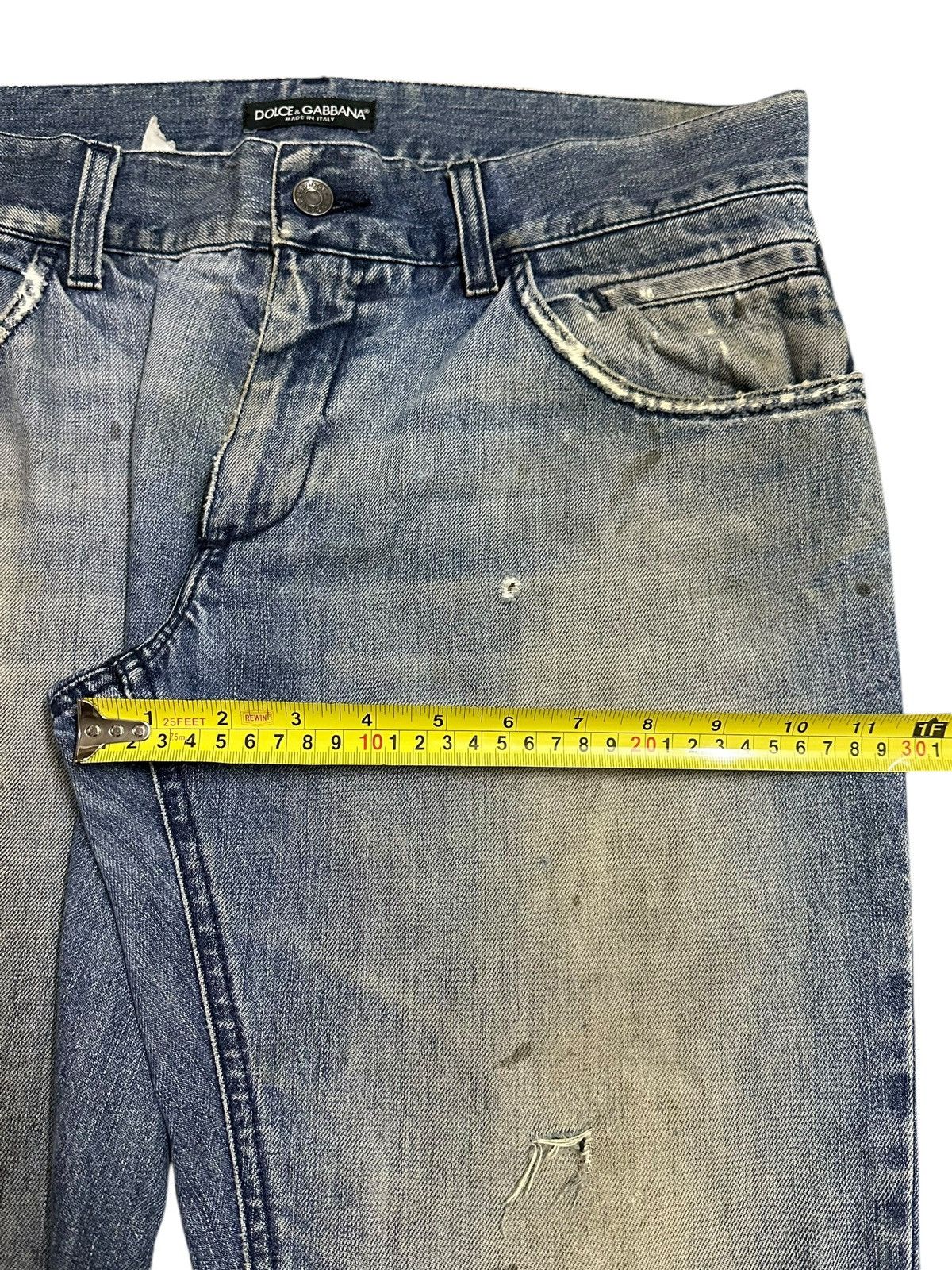 Dolce & Gabbana Vintage Dolce & Gabbana Mud Faded Wash Style Distress Jeans Size US 35 - 15 Thumbnail