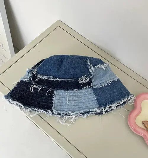 Japanese Brand Patchwork Denim Bucket Hats Size ONE SIZE - 4 Thumbnail