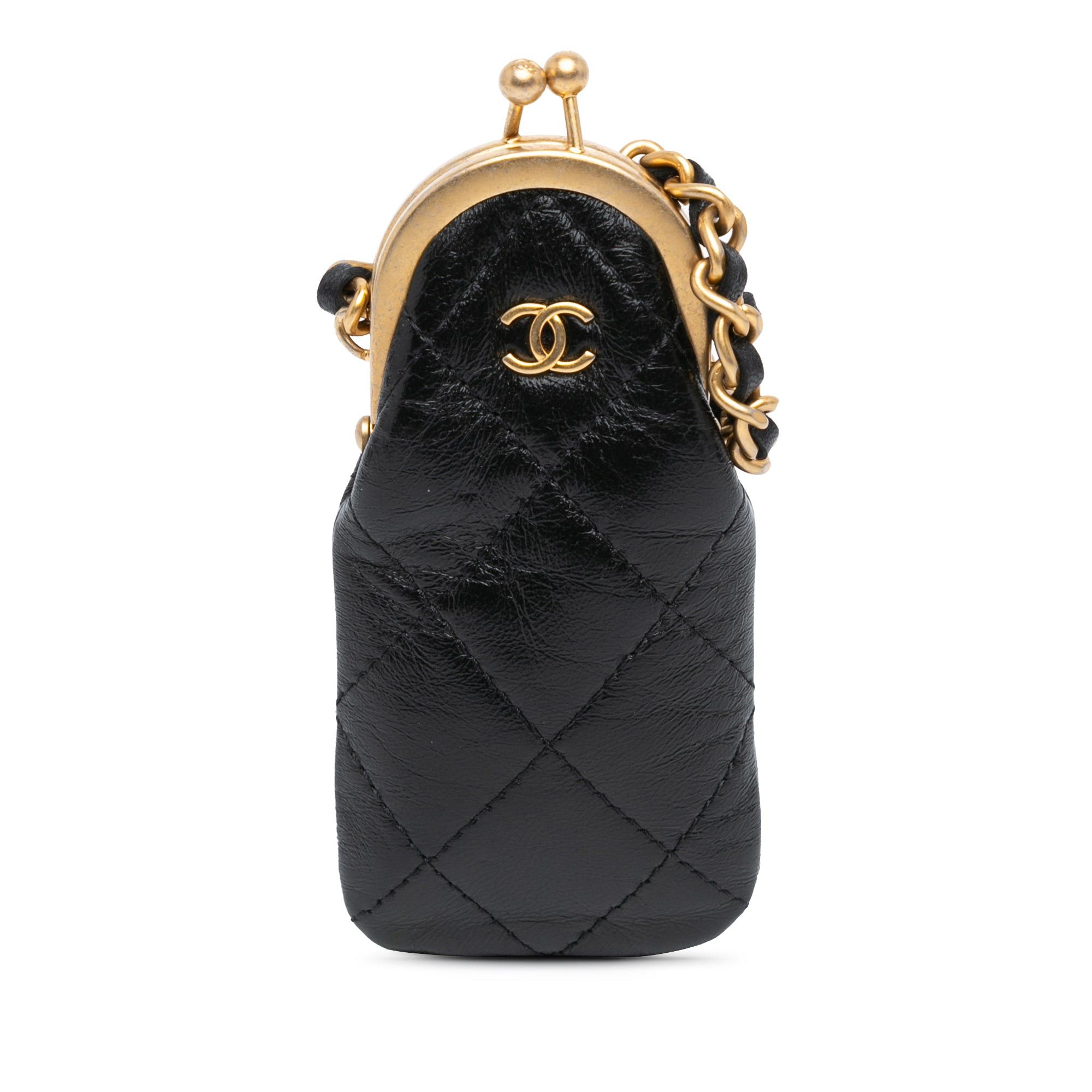 Chanel Chanel CC Quilted Lambskin Lipstick Case on Chain Black Size ONE SIZE - 1 Thumbnail