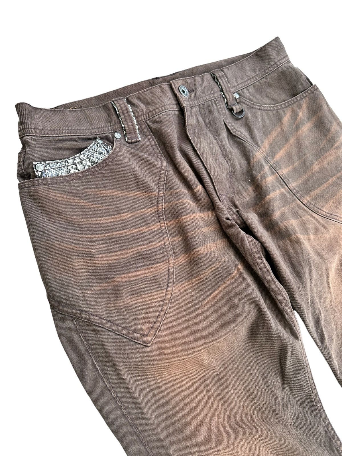 If Six Was Nine Insane Vintage Japanese Brand Flare Jeans With Snake Skins Size US 34 / EU 50 - 5 Thumbnail