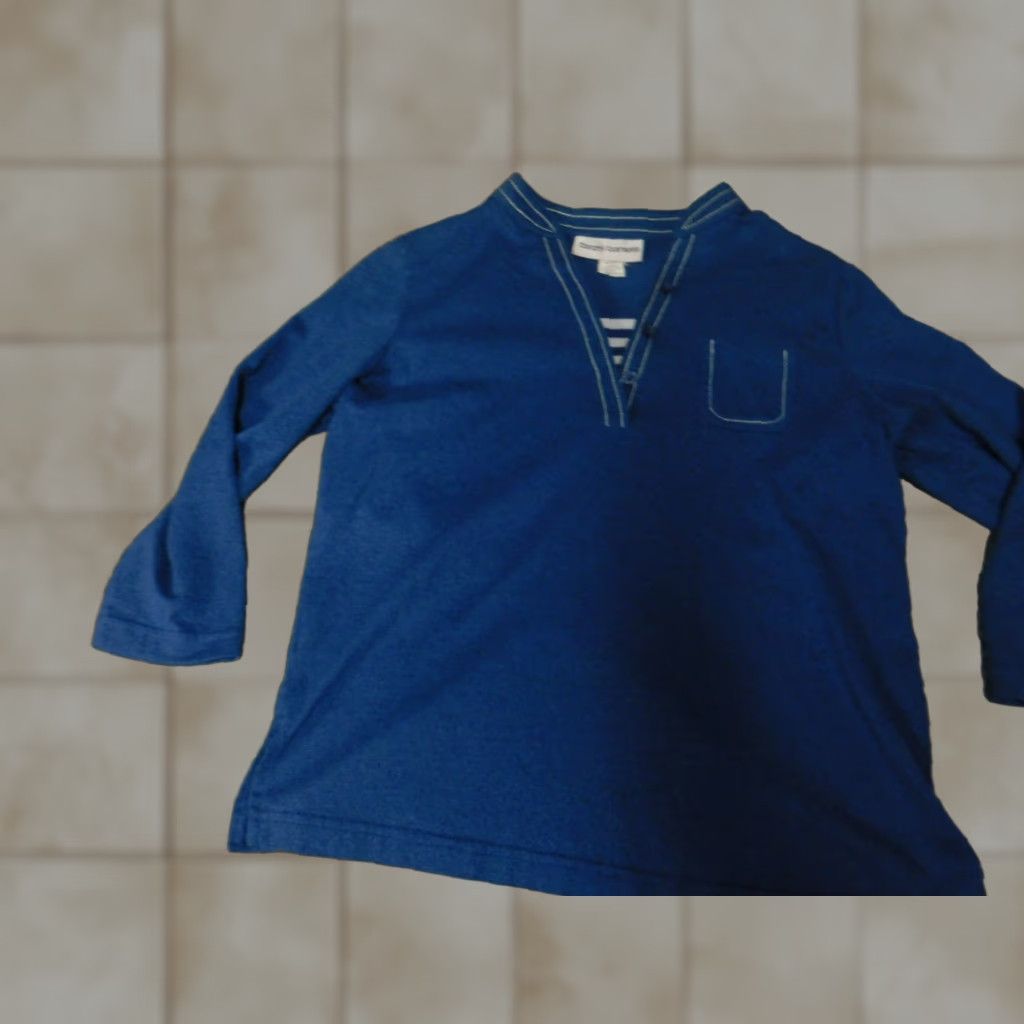 Vintage Cathy Daniels Blouse Womens M Blue Crew Neck Pullover Casual Long Sleeve Polyester Rayon Floral Button Classic Lightweight Size M / US 6-8 / IT 42-44 - 1 Thumbnail