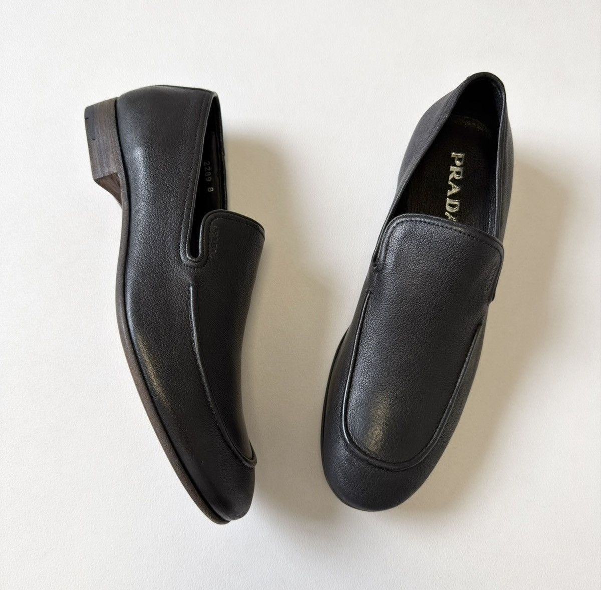 Prada Mid 2000s Black Leather Loafers Size US 9 / EU 42 - 24 Thumbnail