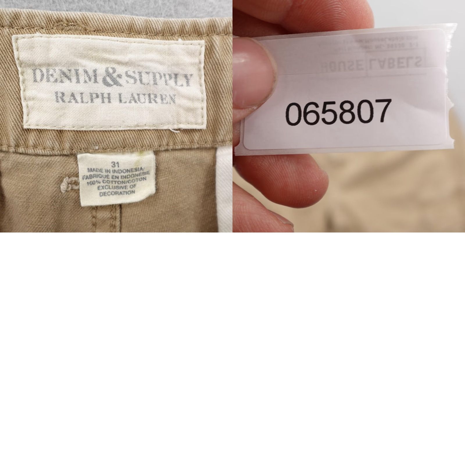 Ralph Lauren VINTAGE Ralph Lauren Cargo Shorts Mens 31 Khaki Denim & Supply Military Twill Utility Short Size US 31 - 8 Thumbnail