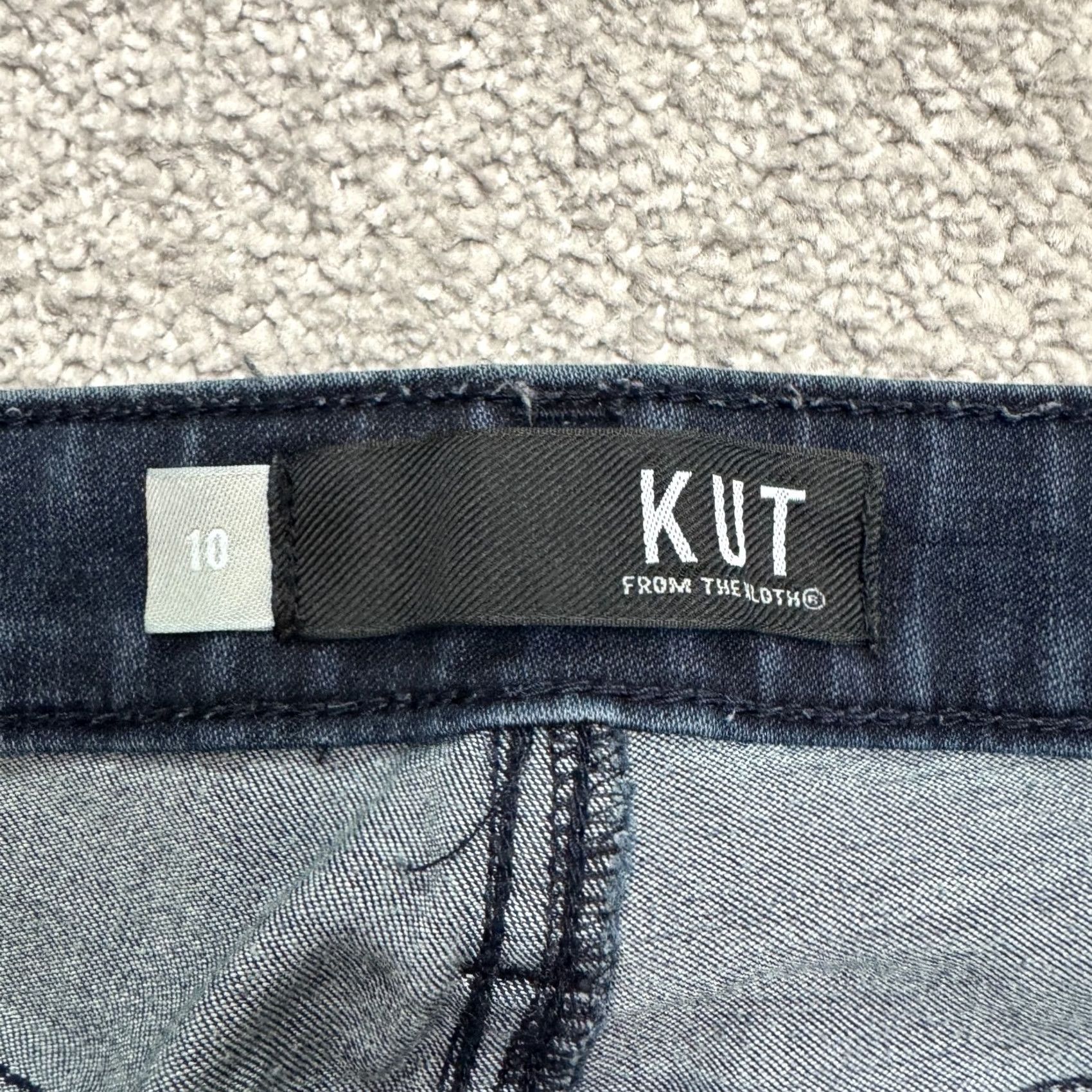 Vintage KUT from The Kloth Donna High Rise Ankle Skinny Jeans Womens 10 Dark Wash Denim Blue Skinny Jeans Women Size 10 Regular 32 Inseam 26 in Jeans Size 32" / US 10 / IT 46 - 7 Thumbnail