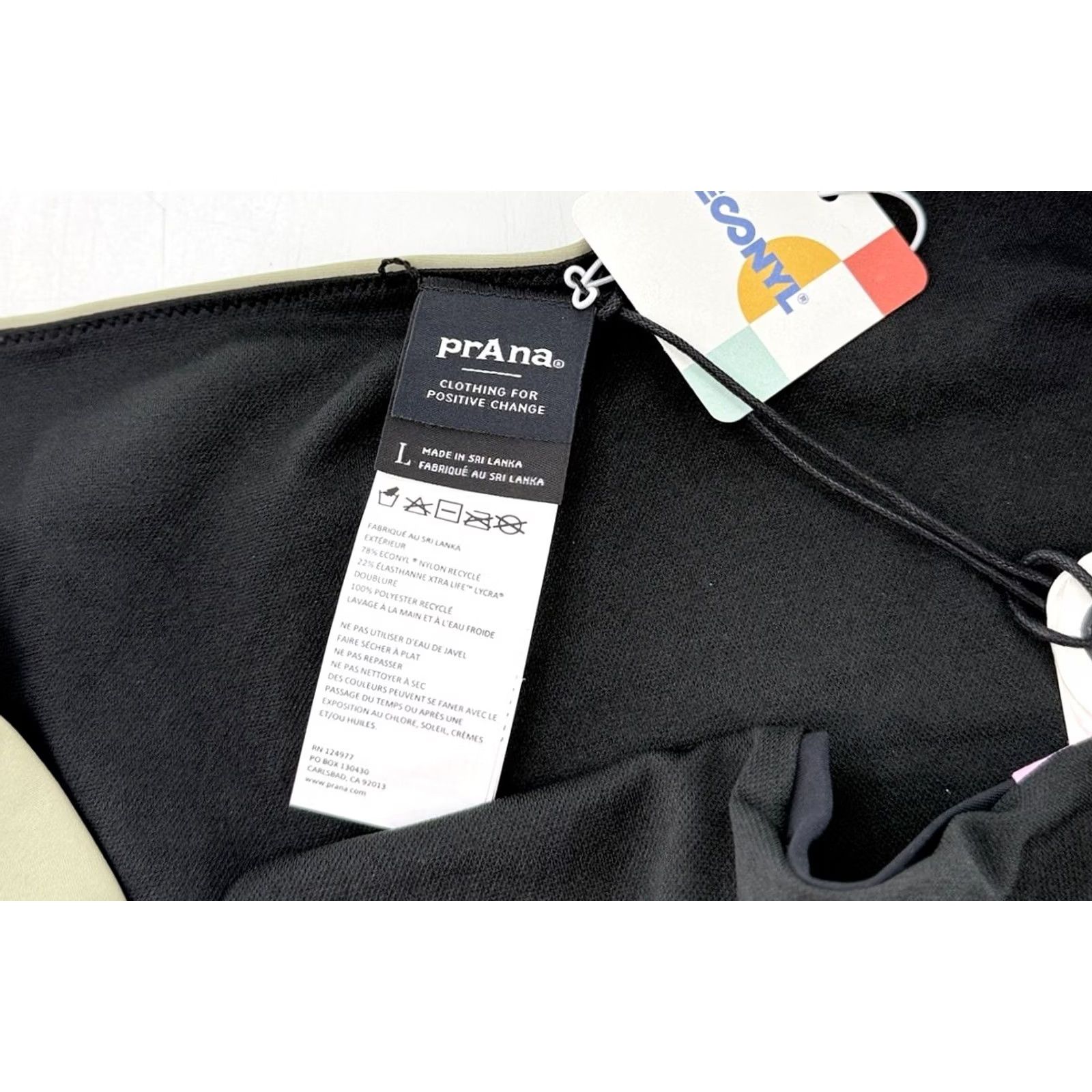 Prana Prana Women’s Tulum Bikini Bottom Sz L Black Color Block Summer Sustainable NWT Size 36" / US 14 / IT 50 - 5 Thumbnail