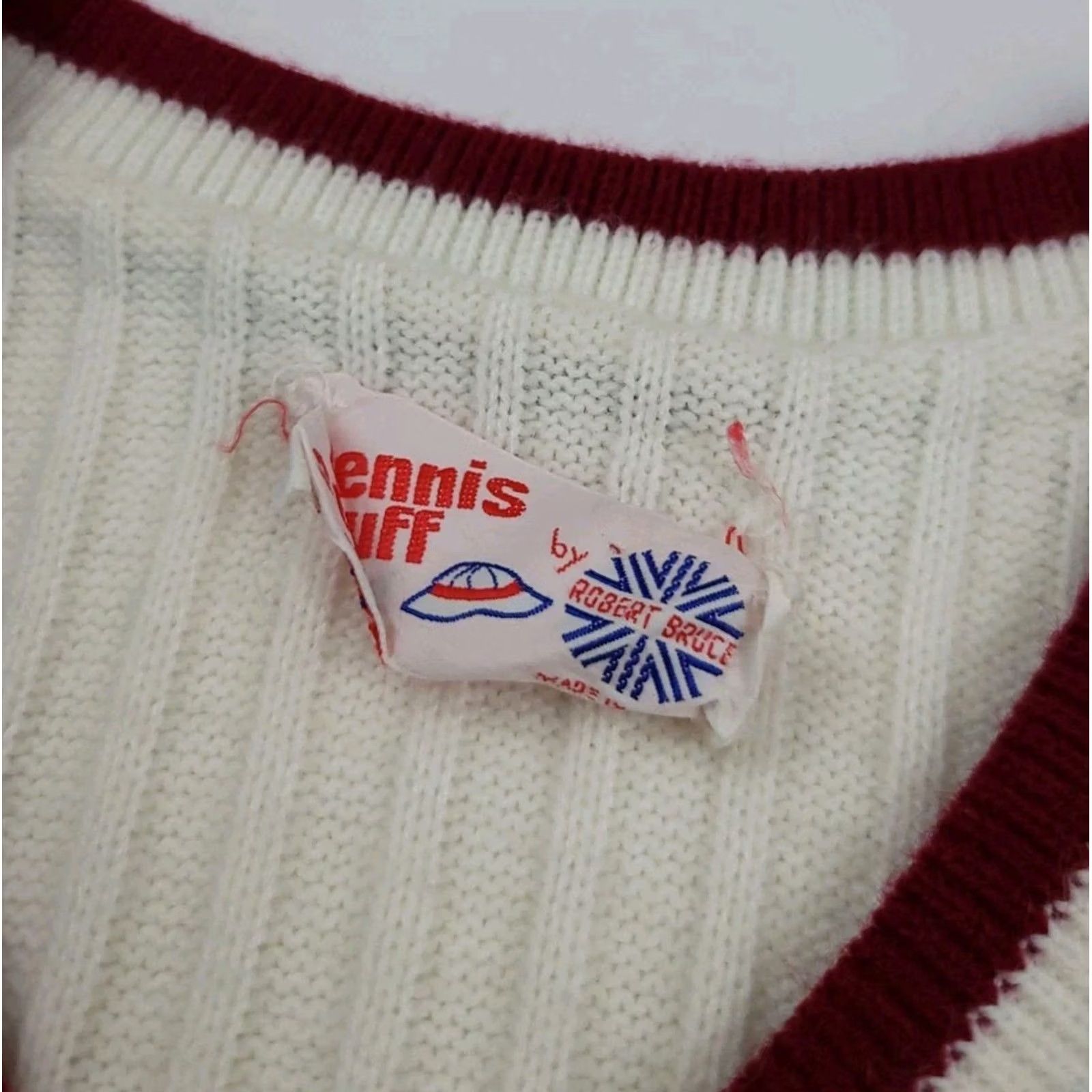 Vintage Vintage Robert Bruce Sweater Vest 70s USA Vtg 1970s Knit Tennis Sport Stuff READ Size S / US 4 / IT 40 - 4 Thumbnail