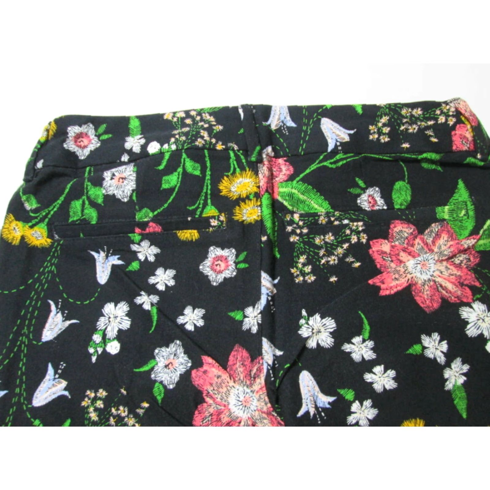 Old Navy Old Navy Womens Chino Pants Black Floral Mid Rise Pockets Pull On XS0NWT Size 25" / US 0 / IT 36 - 5 Thumbnail