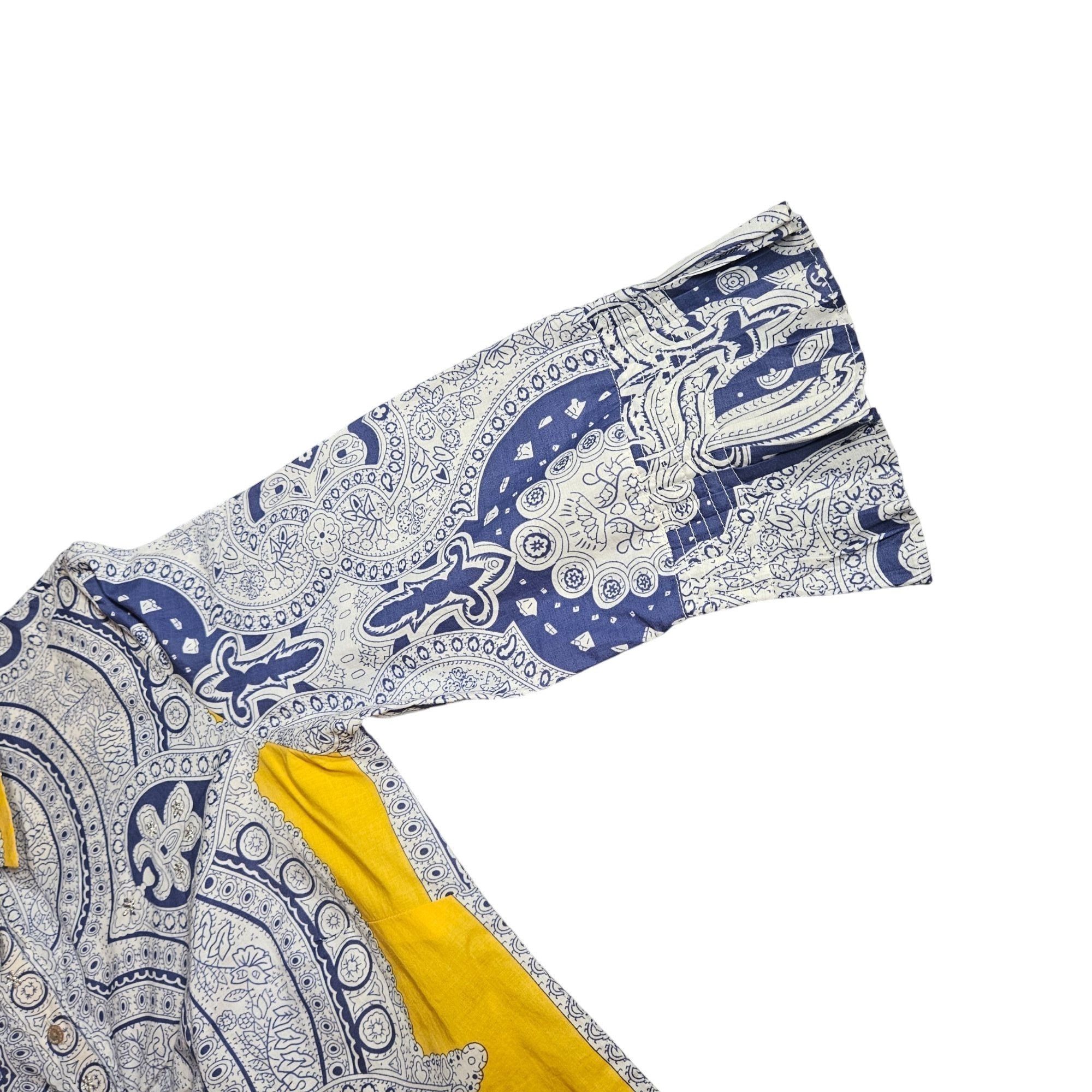 Robert Graham Robert Graham Women Shirt Yellow Blue M Boho Chic Gallery Co Size L / US 10 / IT 46 - 8 Thumbnail