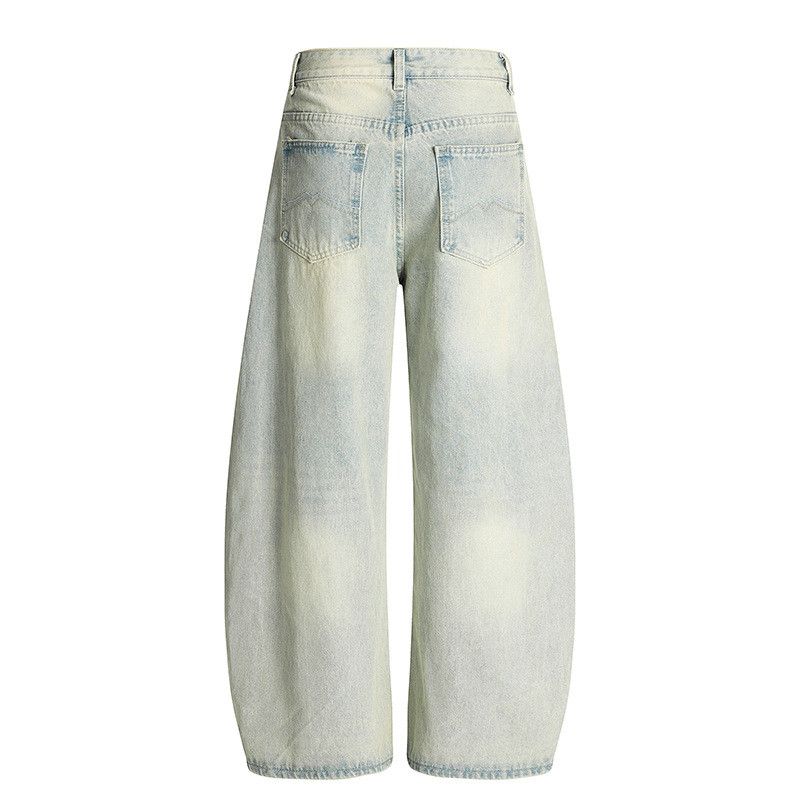 Vintage American retro washed lightning patchwork curved jeans Size US 32 / EU 48 - 2 Thumbnail