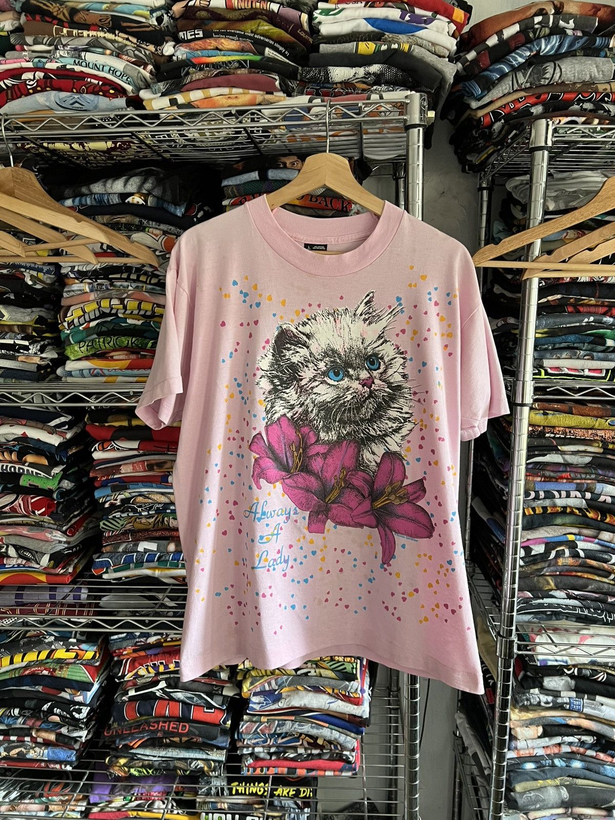 Arts & Science 90s Always a Lady Cats Single Stitch Animal Sunrise Art Tee Size US L / EU 52-54 / 3 - 1 Thumbnail