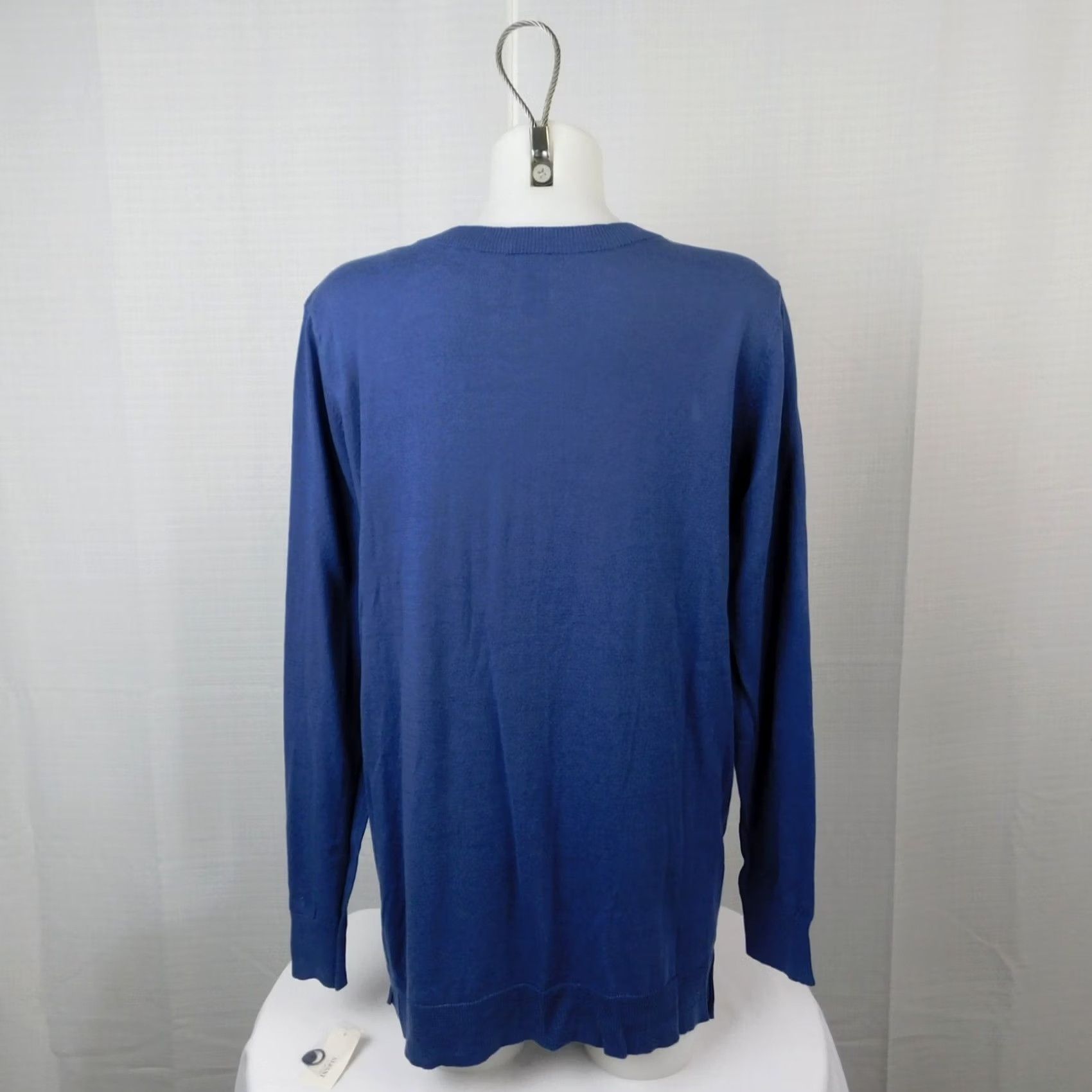 Alfani Alfani Cardigan Shirt Women M Blue 100% Cotton Knit V-Neck Button-Front Lightweight Casual Fall Winter Spring Sweater Size M / US 6-8 / IT 42-44 - 4 Thumbnail