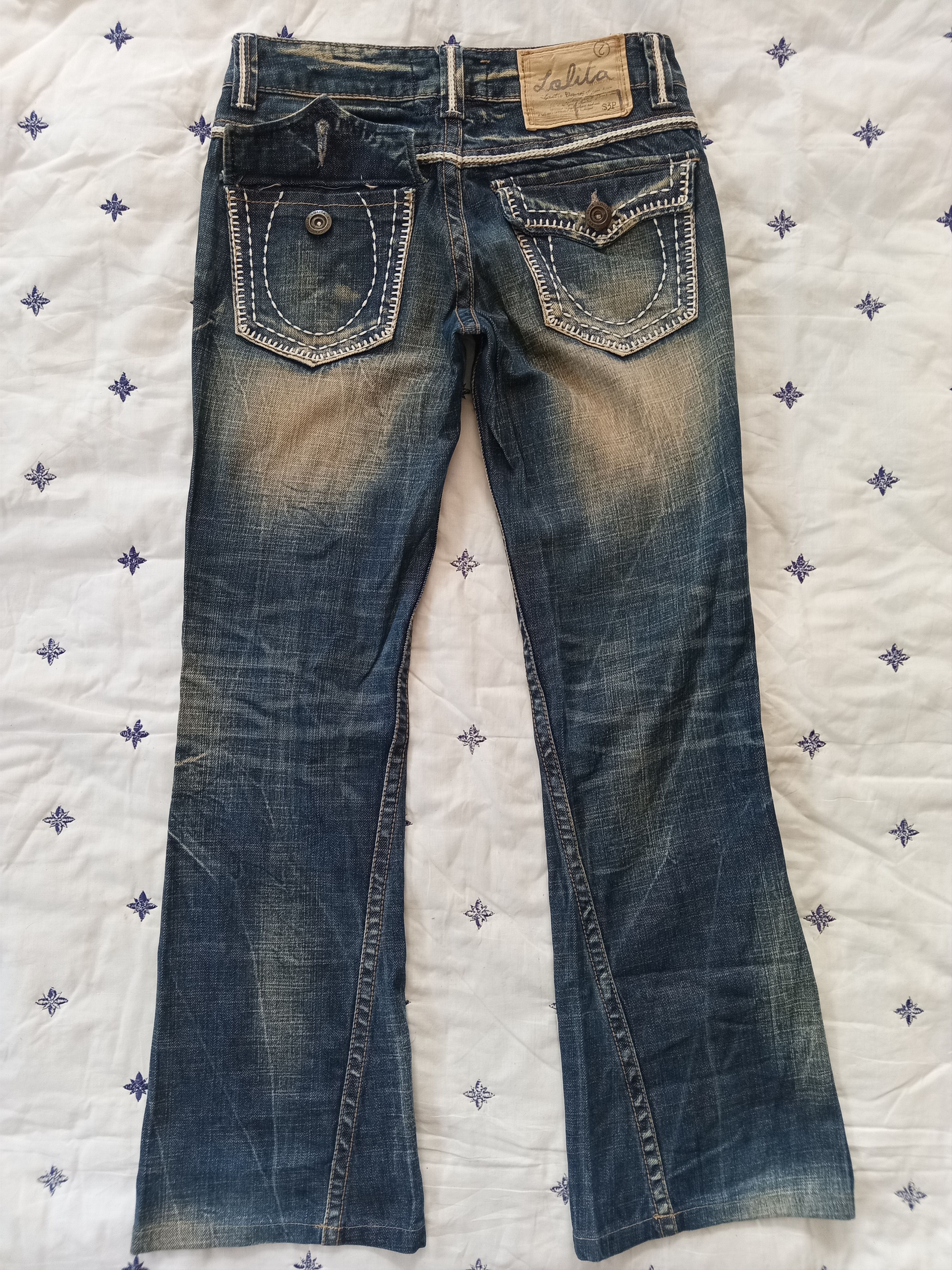 Japanese Brand LOLITA💥 Distressed Flare Lowrise Jeans Size US 29 - 6 Thumbnail