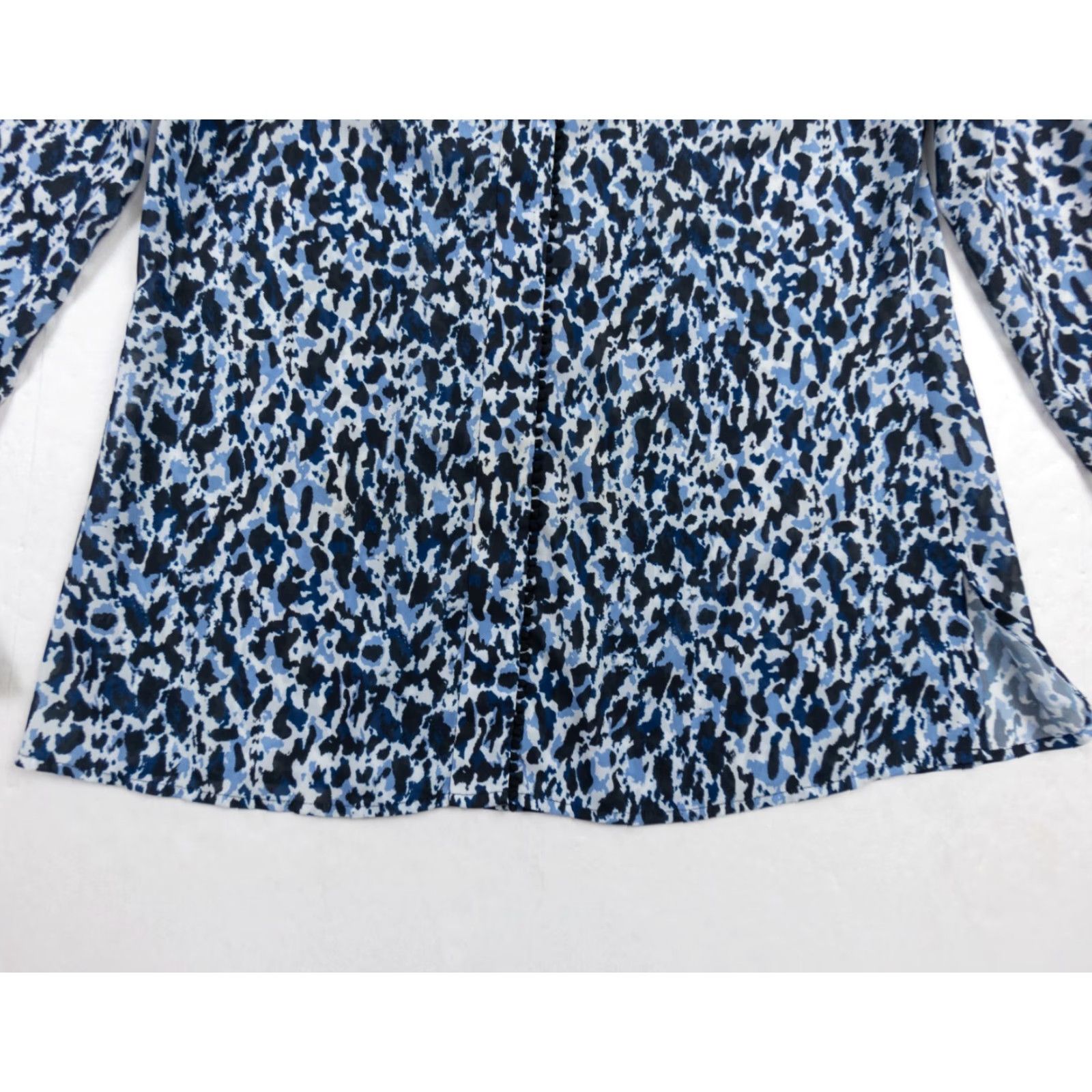 Vintage Derek Lam IO Crosby Shirt Womens 6 Blue Blouse Long Sleeve Ladies Size M / US 6-8 / IT 42-44 - 3 Thumbnail