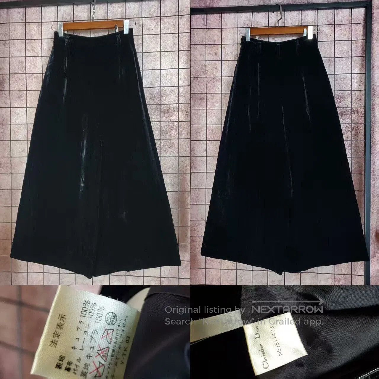 Dior Dior High Waist Velvet Wide Leg Pants. Size US 27 - 2 Thumbnail