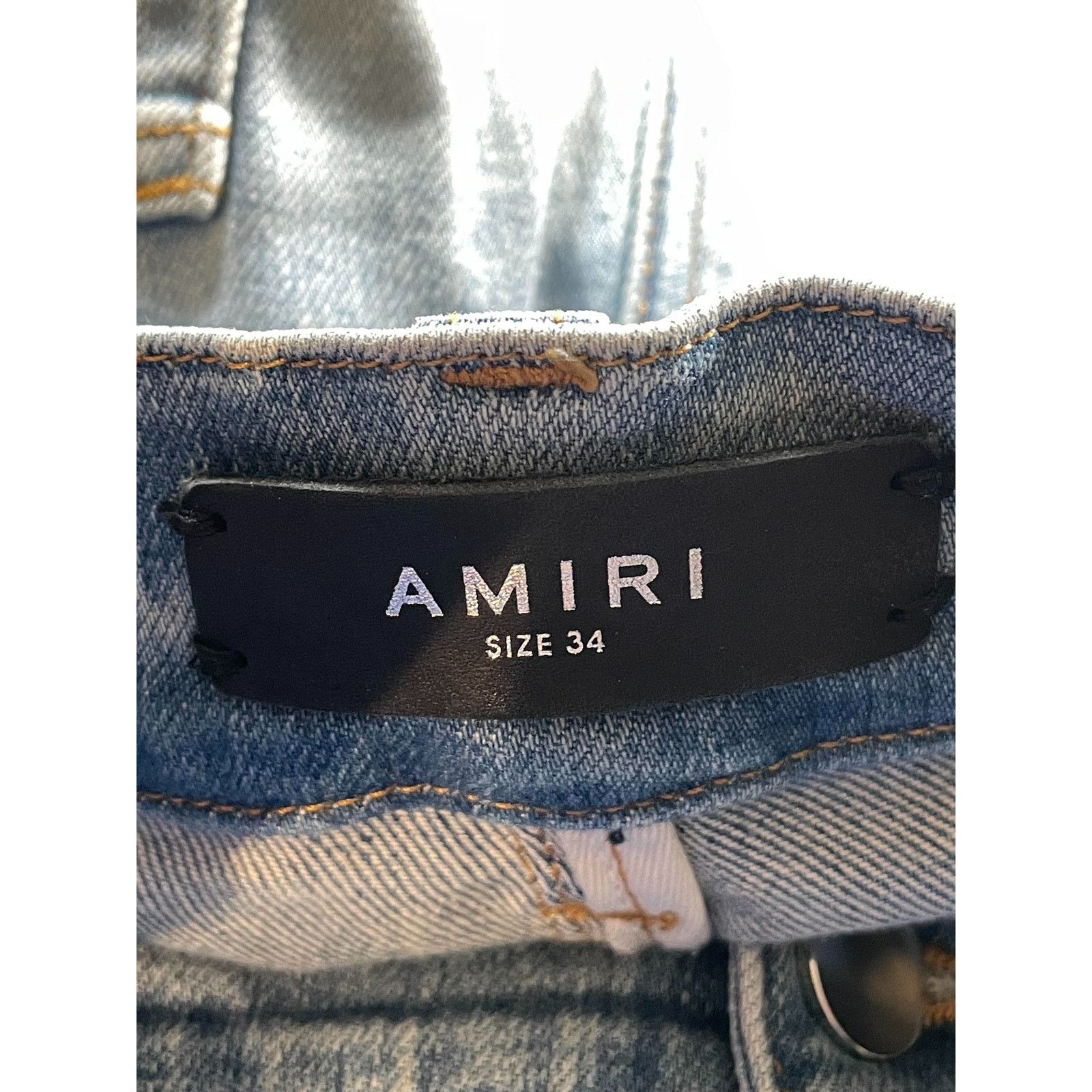 Amiri Amiri Paisley Thrasher Orange Patchwork Light Wash Jeans Size US 34 / EU 50 - 5 Thumbnail